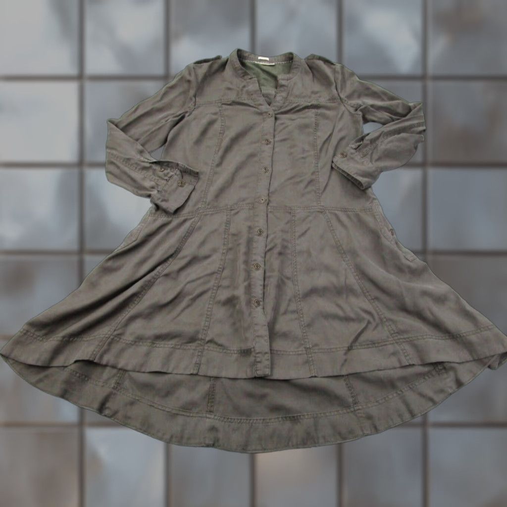 Vintage Holding Horses Women's Shirt Dress 8 Brown Bohemian Western Casual Long Sleeve Twill Size M / US 6-8 / IT 42-44 - 1 Thumbnail