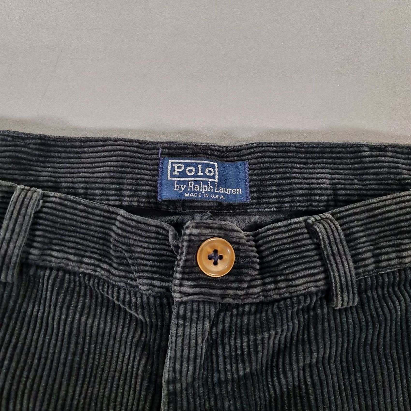 Polo Ralph Lauren VINTAGE Polo Ralph Lauren Trousers Mens W35 L32 Black Corduroy Made In USA Size US S / EU 44-46 / 1 - 3 Thumbnail