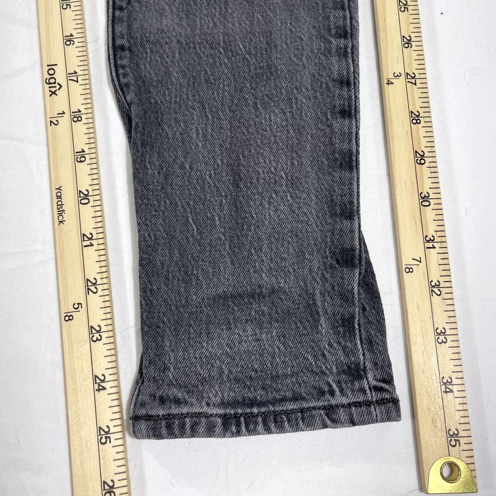 Levi's Levi's Women's Jeans Wedgie Straight Button Fly Gray Black Charcoal Denim Slim Size 24 Size 42" / US 20 - 3 Thumbnail