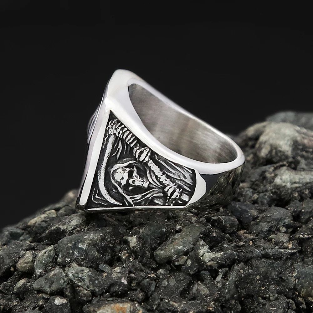 Vintage Sickle Skull Ring Size ONE SIZE - 6 Thumbnail