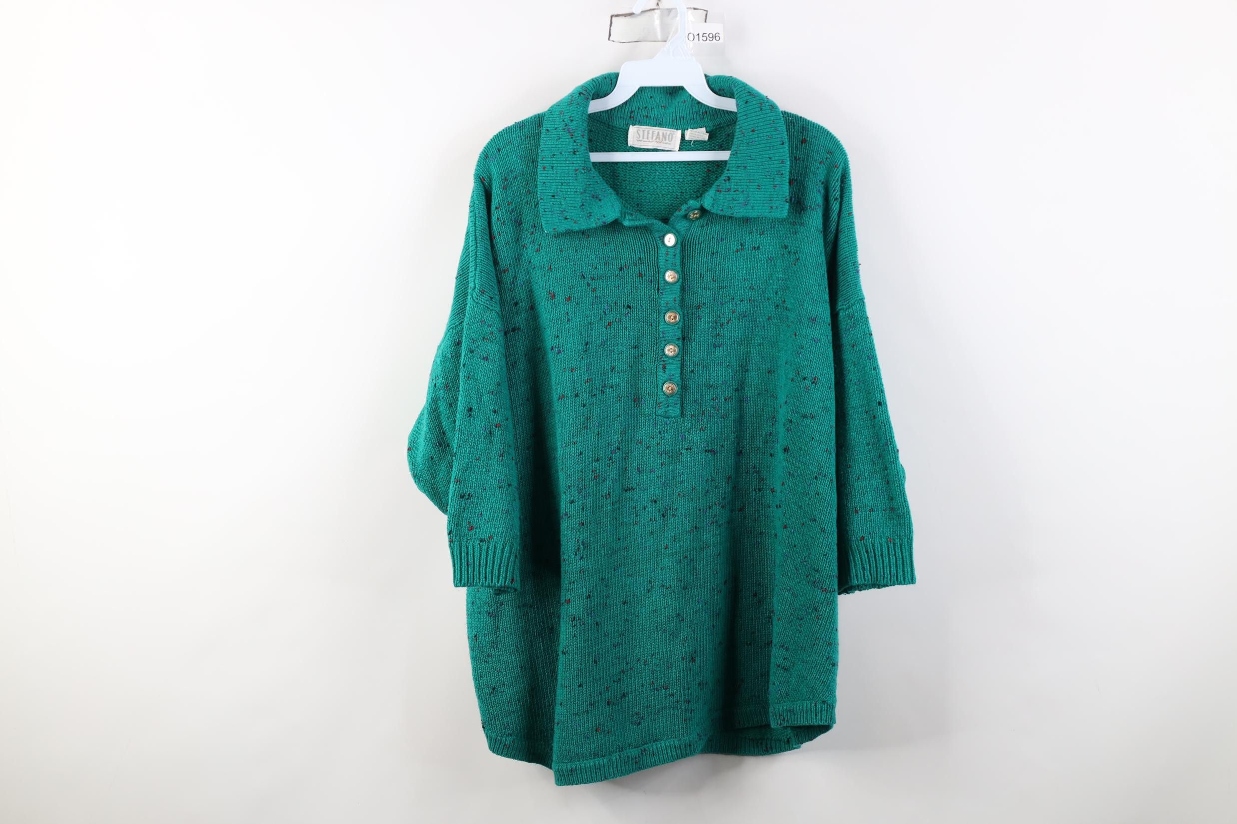 Vintage Vintage 90s Streetwear Short Sleeve Knit Collared Sweater Size ONE SIZE - 1 Thumbnail