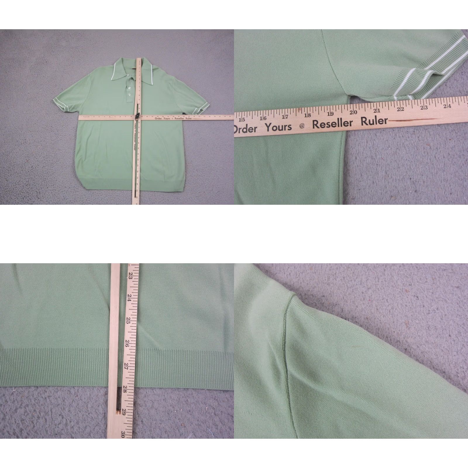 Sears VINTAGE Kings Road Polo Shirt Mens L Green 90s Golf Nylon Short Sleeve Button Collar Casual Activewear Shirt Mens Size US L / EU 52-54 / 3 - 8 Thumbnail