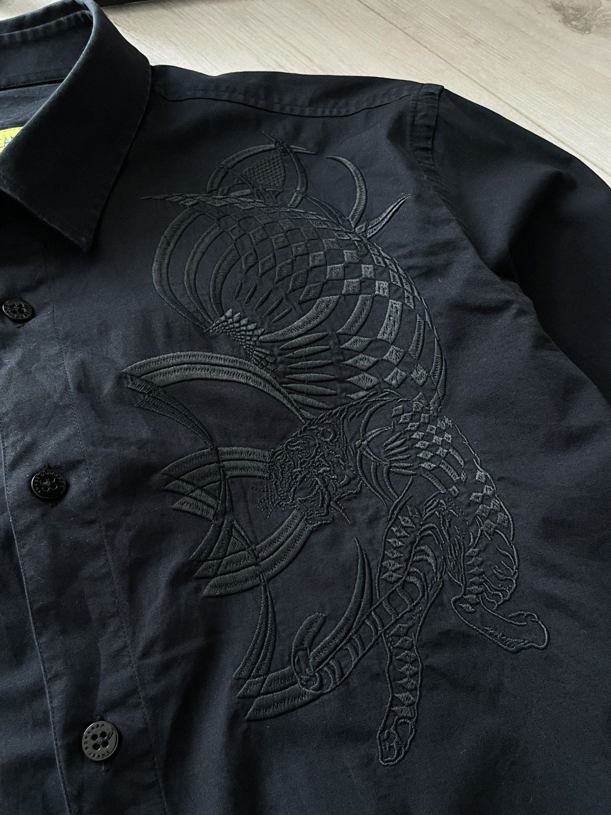 Versace Jeans Couture Versace Jeans Black Tiger Shirt Button Up Long Sleeve RARE Size US M / EU 48-50 / 2 - 5 Thumbnail