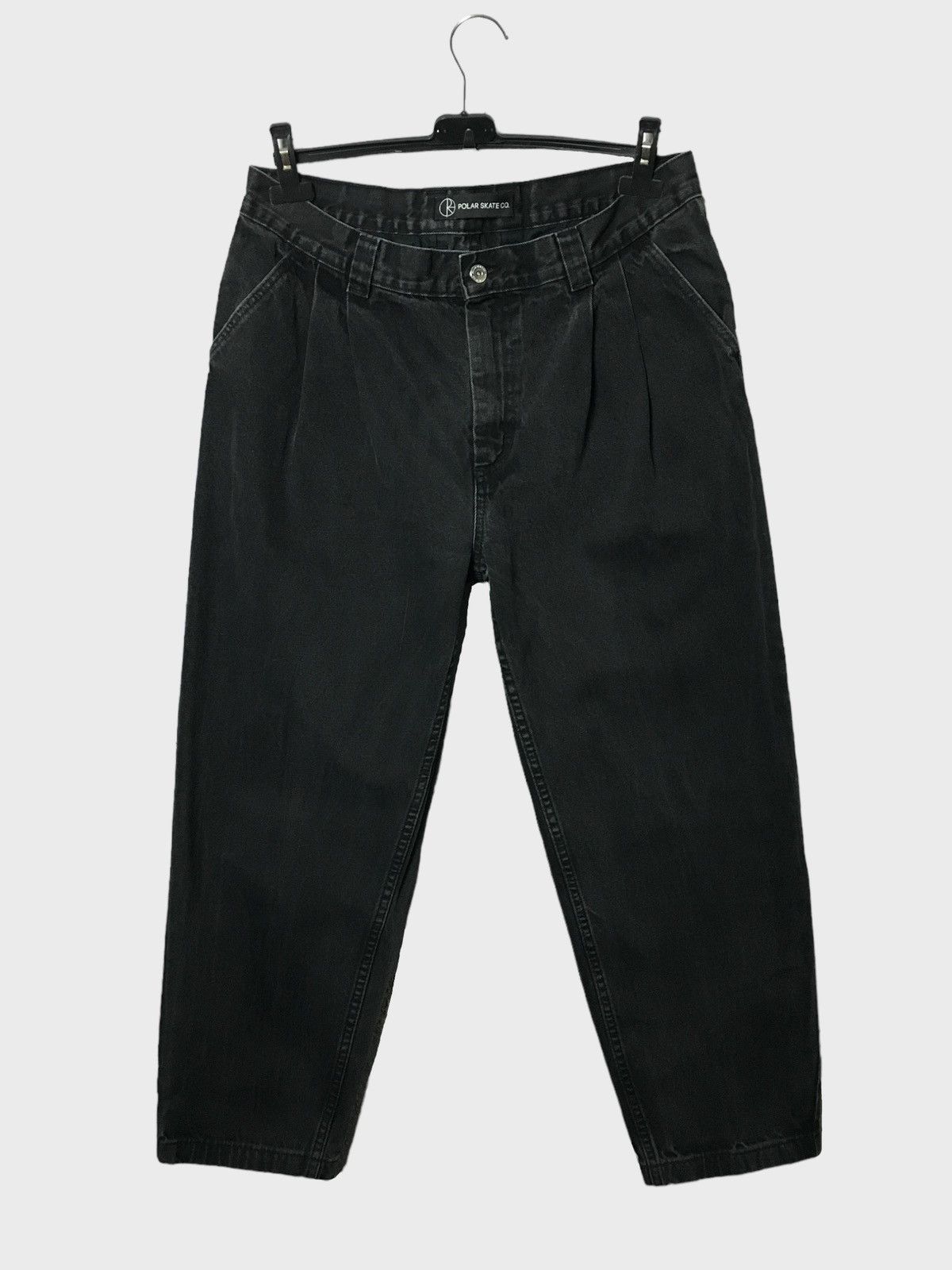 image of Trousers Polar Skate Co. Grund Chinos Pants Y2K Opium Work in Washed Black, Men's (Size 32)