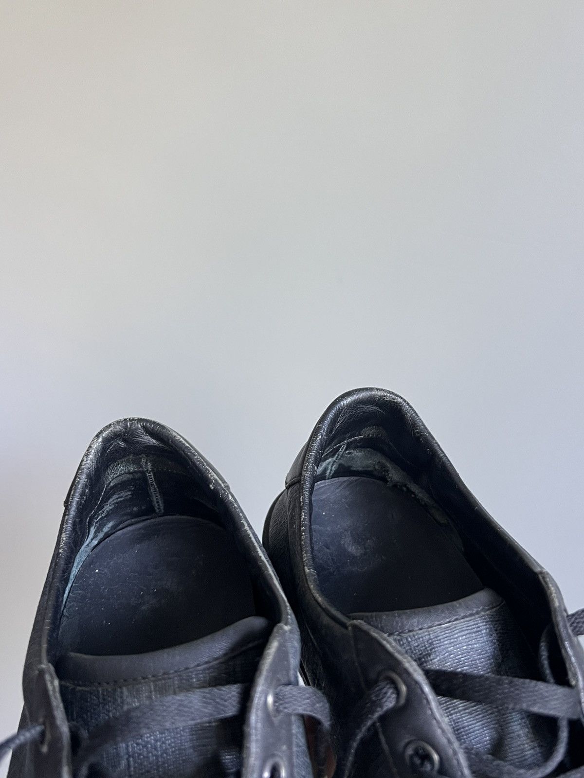 Gucci Gucci Vintage Monogram Graphite GG Leather Sneakers Size US 9.5 / EU 42-43 - 10 Thumbnail