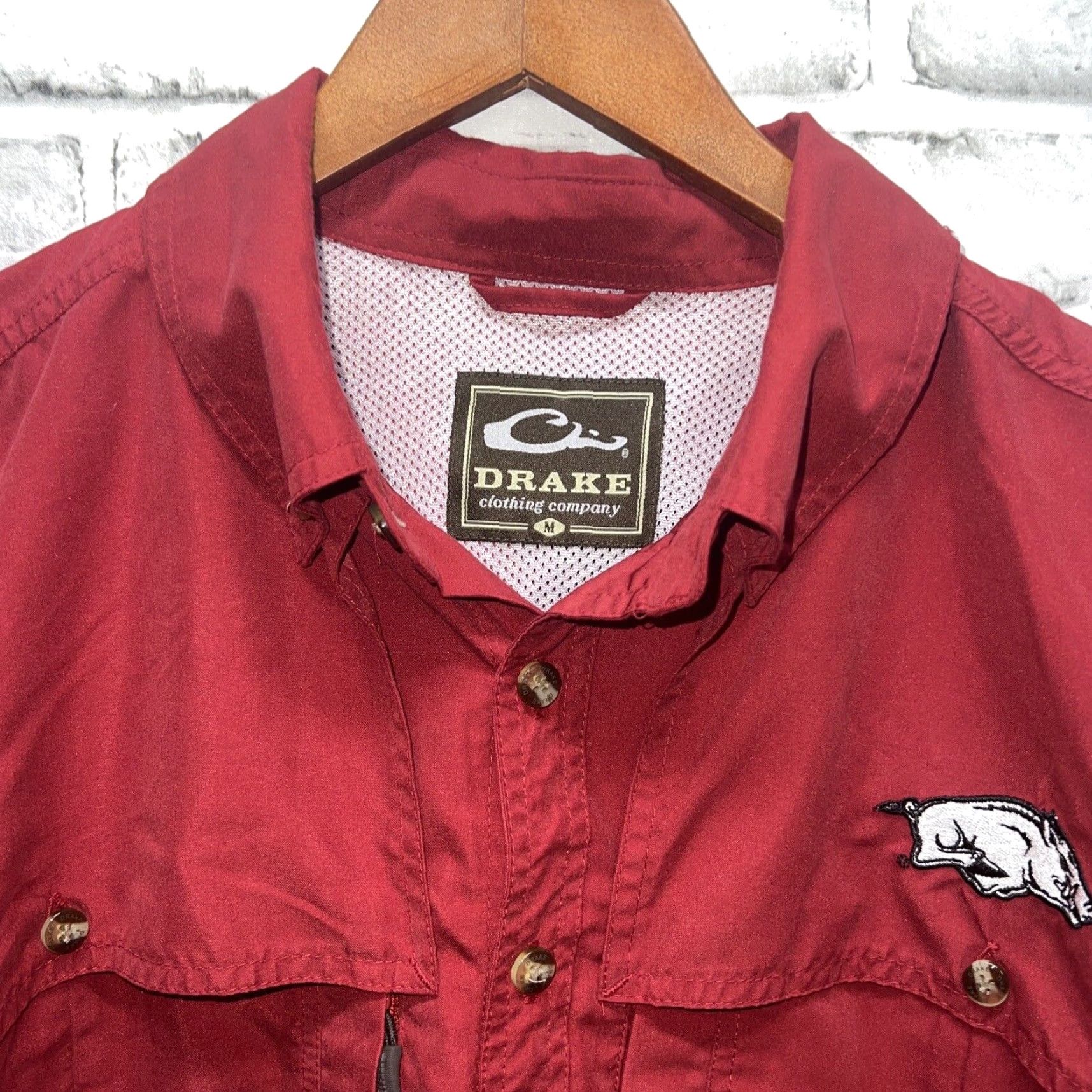 Vintage Drake Red Button Up Shirt Mens Size M Long Sleeve Vented Cotton Casual Size US M / EU 48-50 / 2 - 2 Thumbnail