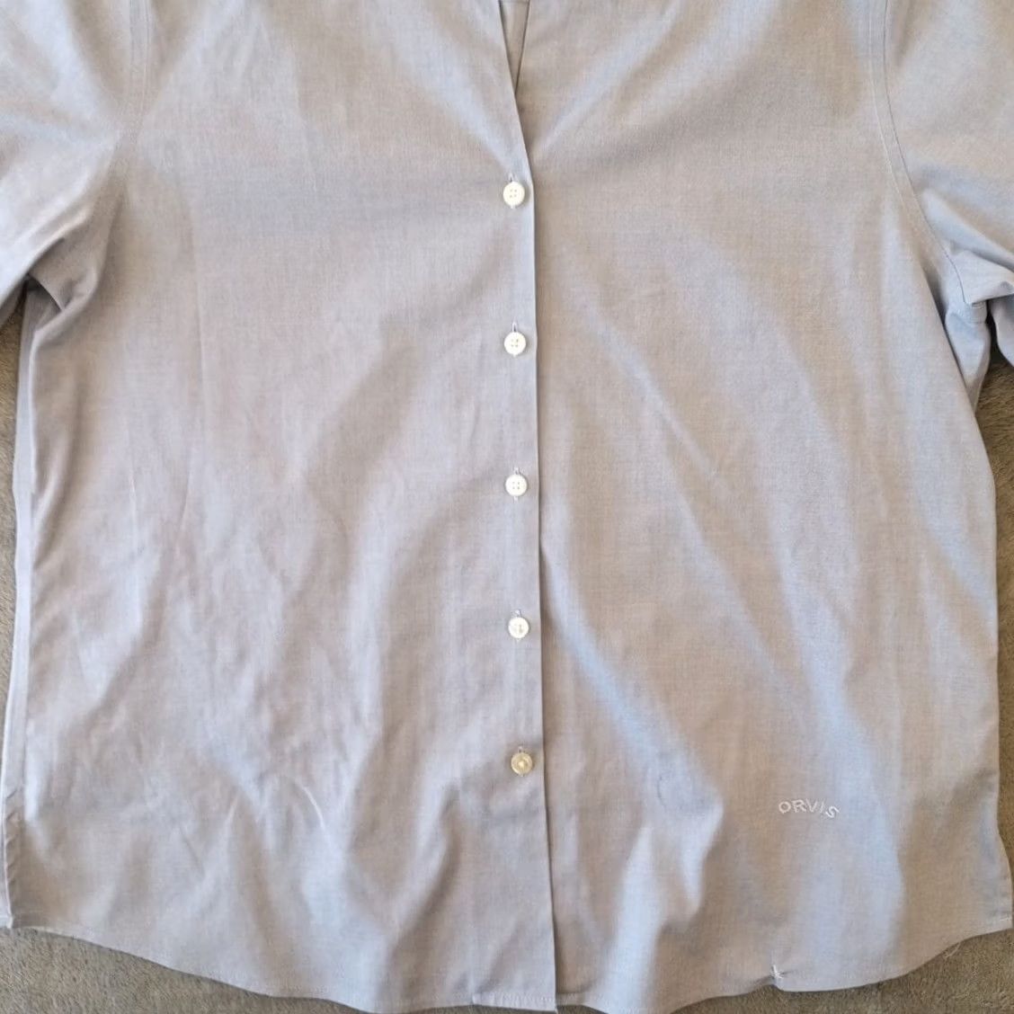 Orvis Orvis Shirt Womens 14 Blue 3/4 Sleeve Button-Up Cotton Shirt Women Size 14 Blue 3/4 Sleeve Button-Up Cotton Size XL / US 12-14 / IT 48-50 - 3 Thumbnail