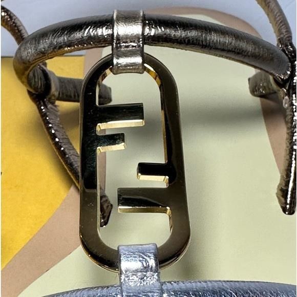 Fendi - New FENDI Metallic Nappa Fendi O'Lock Gladiator Flat Sanda Size US 7.5 / IT 37.5 - 12 Thumbnail