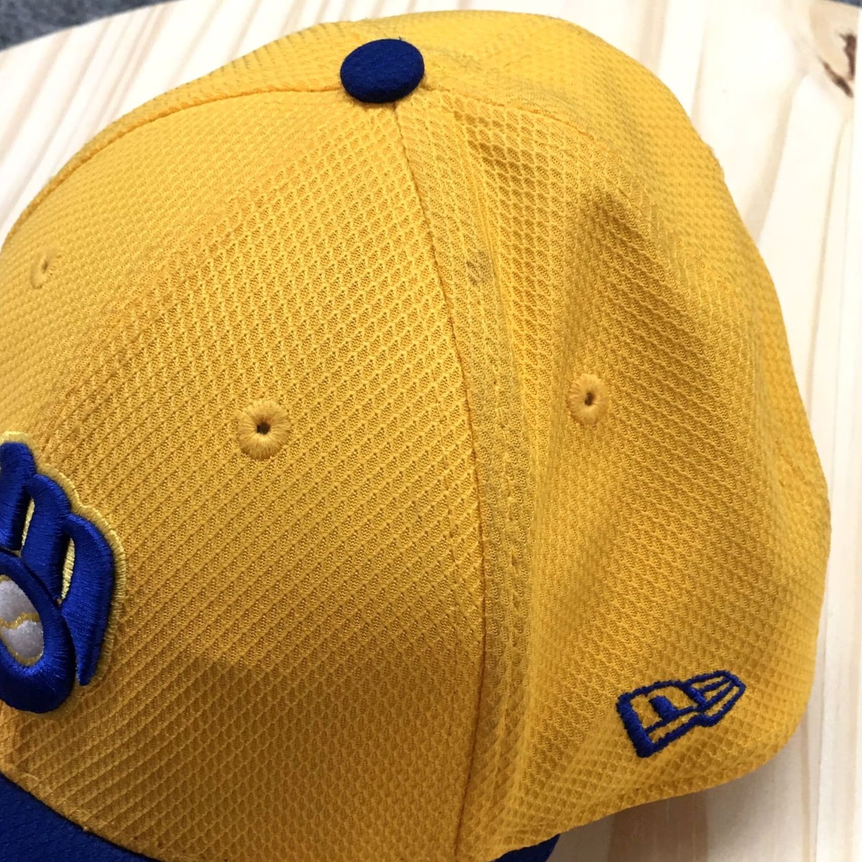 New Era Milwaukee Brewers New Era Baseball Cap Men Blue Gold S/M Fitted Embroidered Logo Size ONE SIZE - 3 Thumbnail