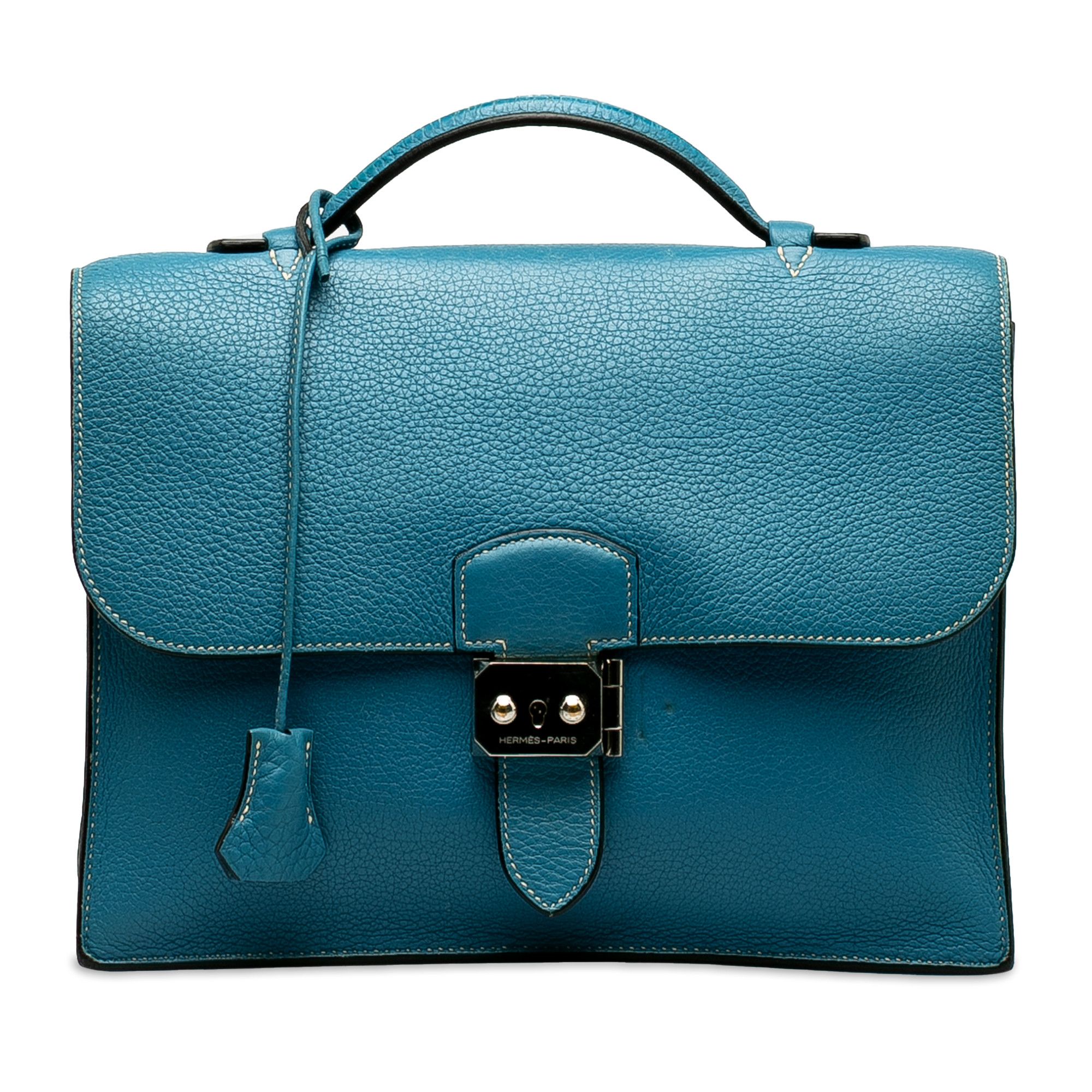 image of Hermes Clemence Sac A Depeches 27 in Blue, Women's