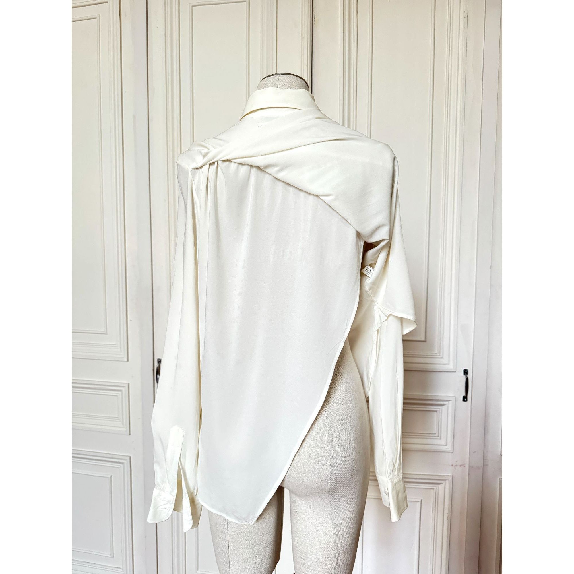 Jean Paul Gaultier Vintage Ecru Rayon Shirt Size L / US 10 / IT 46 - 4 Thumbnail