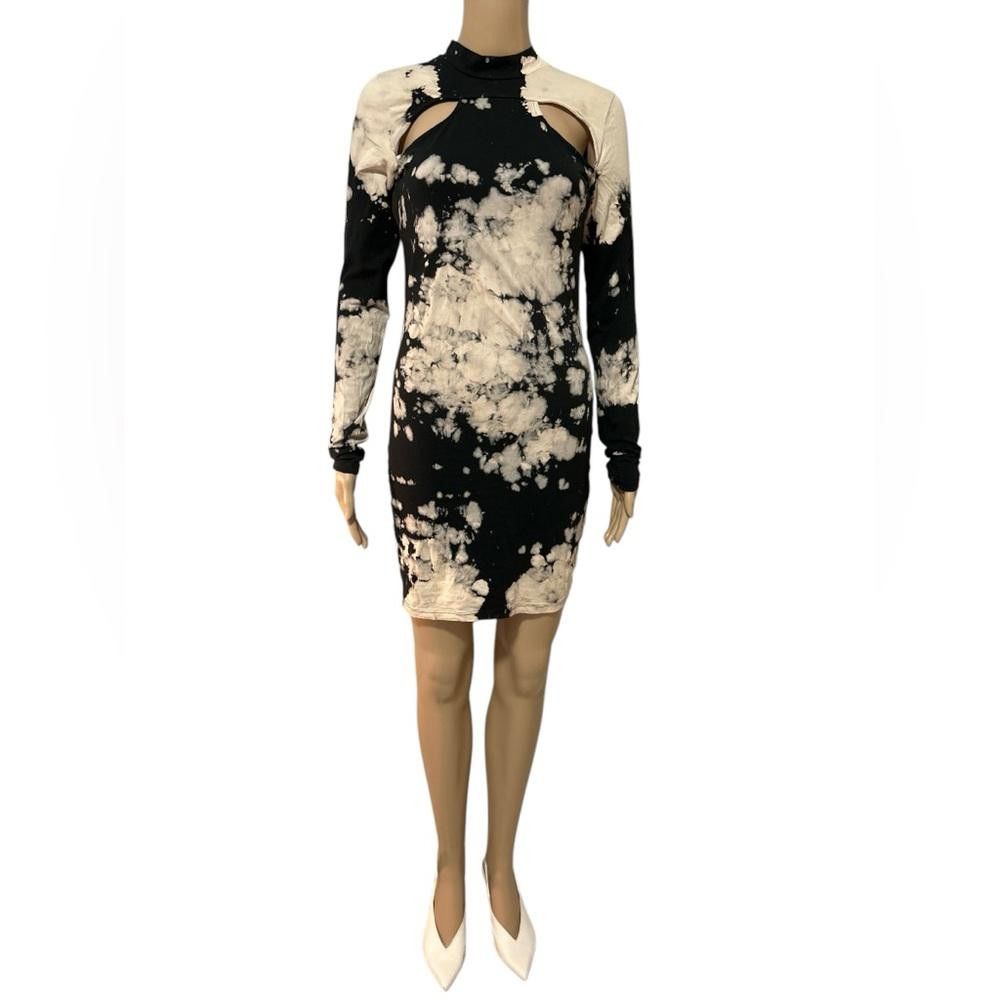H&M Stylish Black and Cream Women's Dress Size S / US 4 / IT 40 - 1 Thumbnail