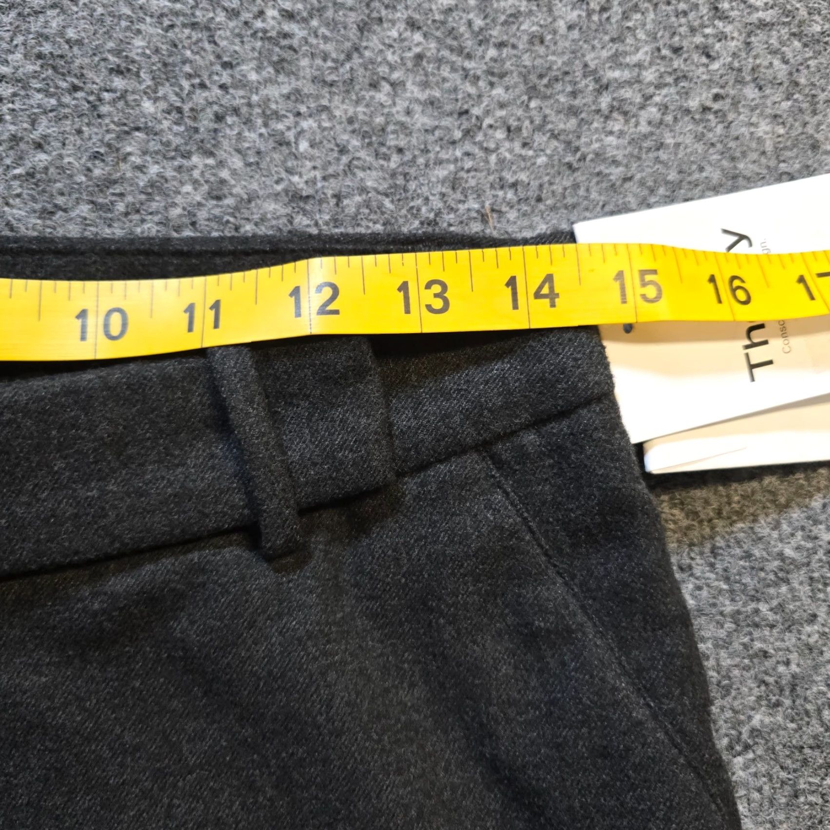 Theory Theory Pants Womens Size 12 Gray Melange Flannel Wide-Leg Crop Capsule Dress Pants Mens Womens Size 34" / US 12 / IT 48 - 6 Thumbnail