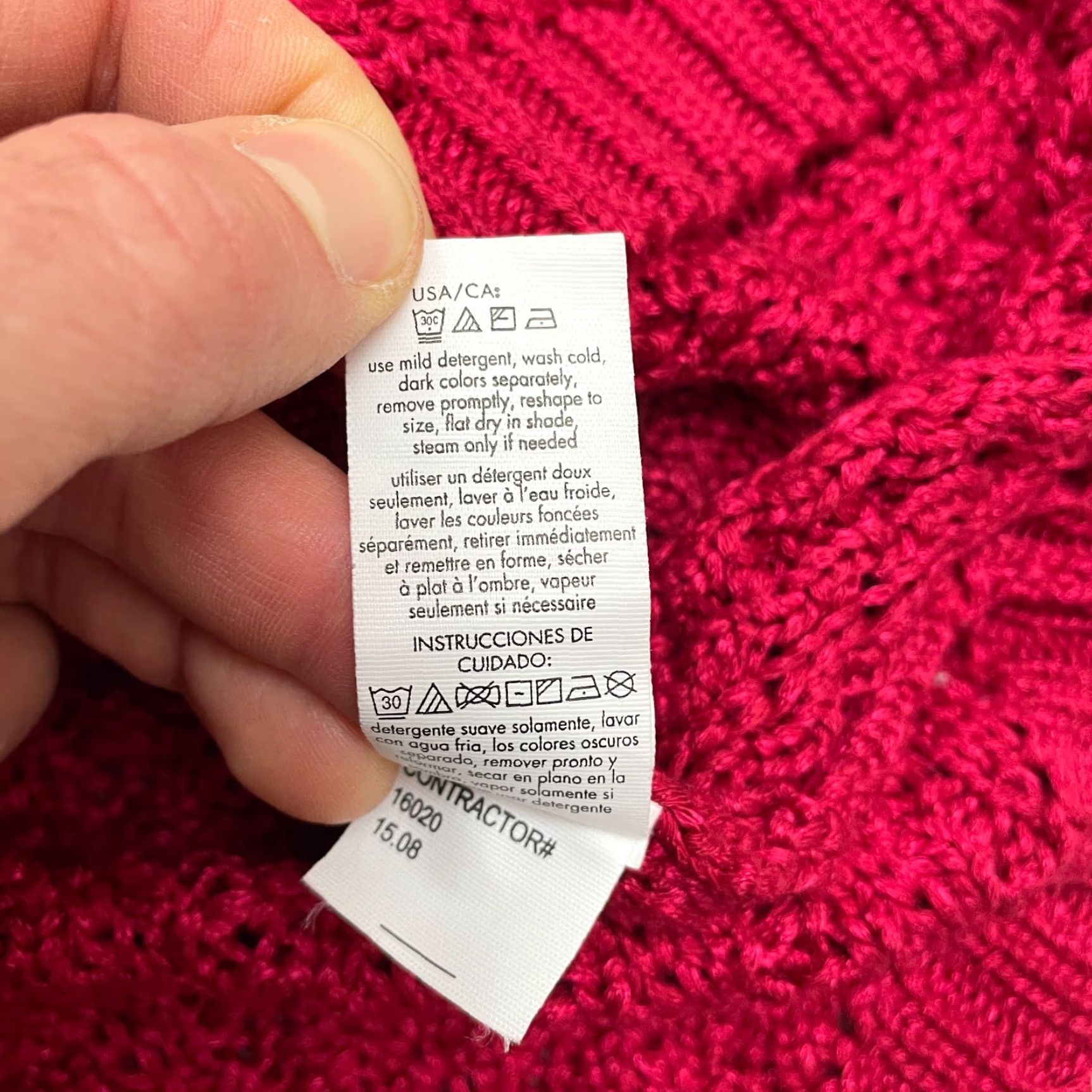 Calvin Klein Calvin Klein Jeans Women's L Red Chunky Pullover Sweater Scoop Neck Acrylic Size L / US 10 / IT 46 - 7 Thumbnail