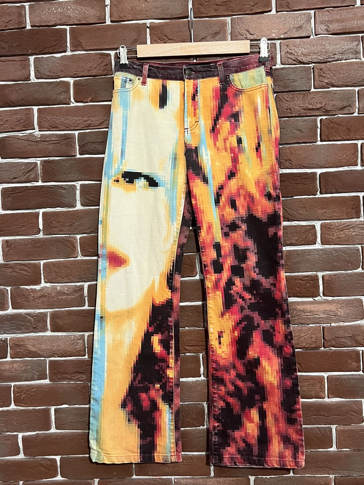 Just Cavalli Rare Vintage SS01 Just Cavalli Pixel Face Archive Pants 30 Size US 30 / EU 46 - 1 Thumbnail