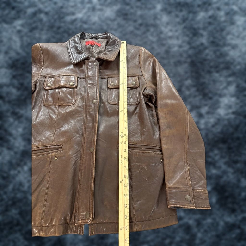 CHOCOOLATE VINTAGE Max USA Leather Jacket Mens M Brown 90s Full Zip Pocket Overcoat Leather Mens M Brown 90s Size US M / EU 48-50 / 2 - 1 Thumbnail
