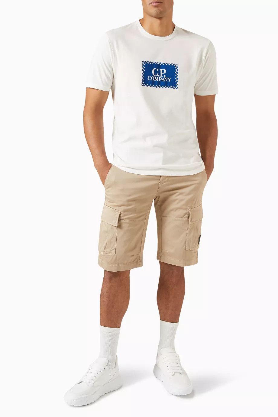 C.P. Company o1y1224 Logo Crewneck T-Shirt in White Size US XS / EU 42 / 0 - 3 Thumbnail