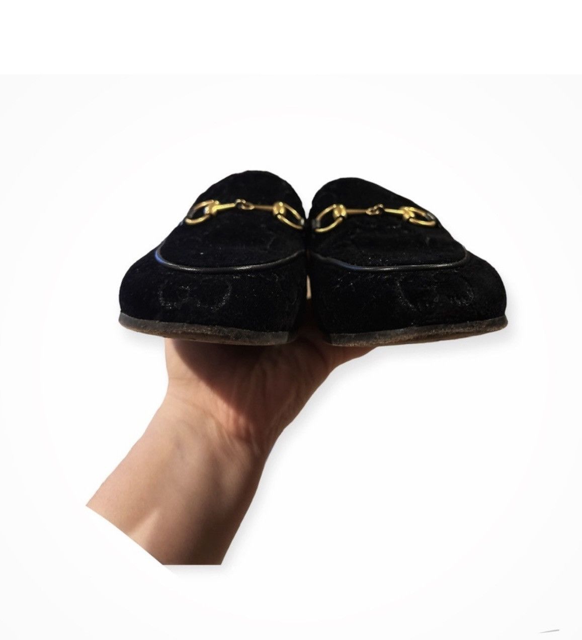 Gucci GUCCI Jordaan Velvet GG Horsebit Loafer Black Size 36 US 6 Size US 6 / IT 36 - 10 Thumbnail