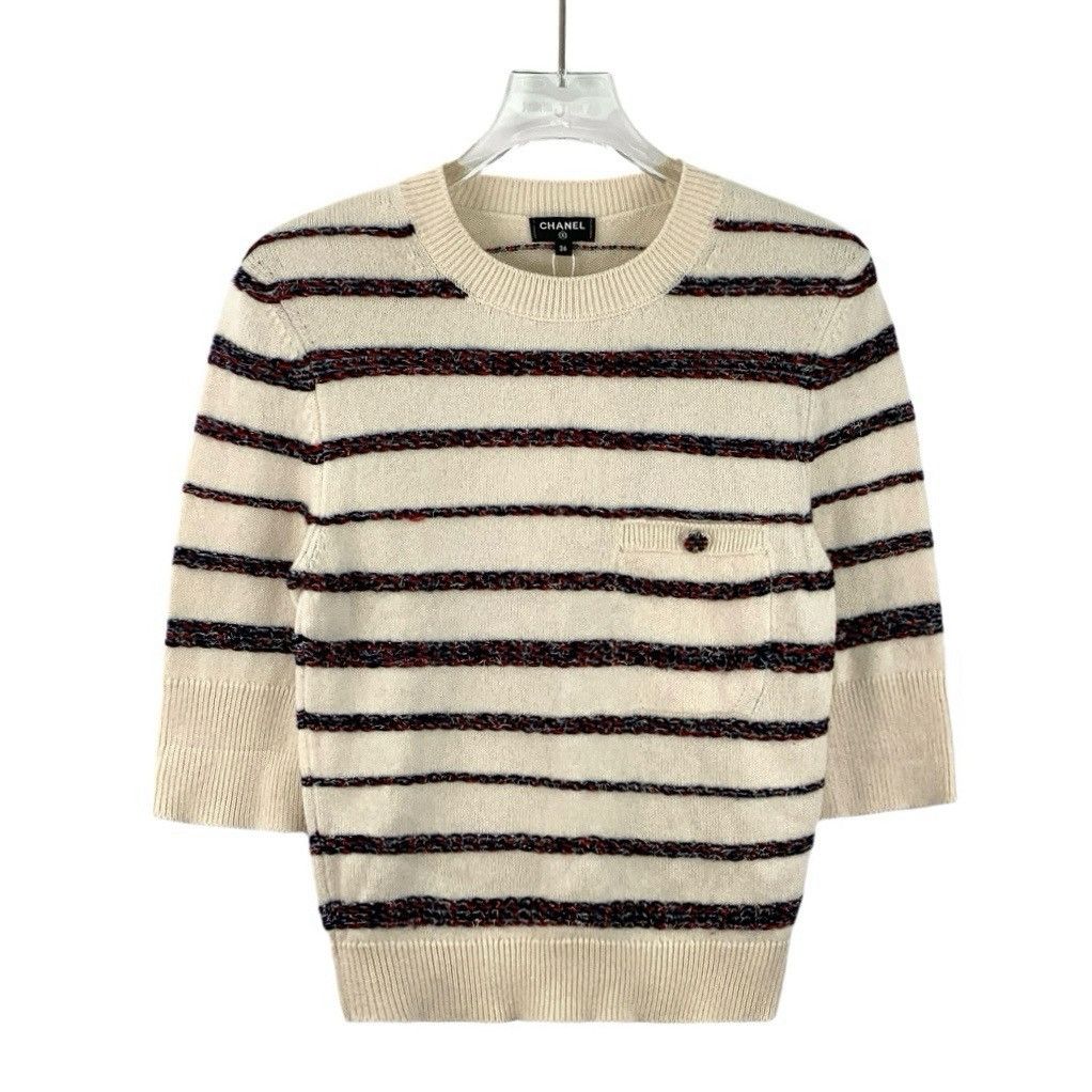 Chanel Chanel Rooftop Collection Striped Cashmere Sweatshirt Size XS / US 0-2 / IT 36-38 - 1 Thumbnail