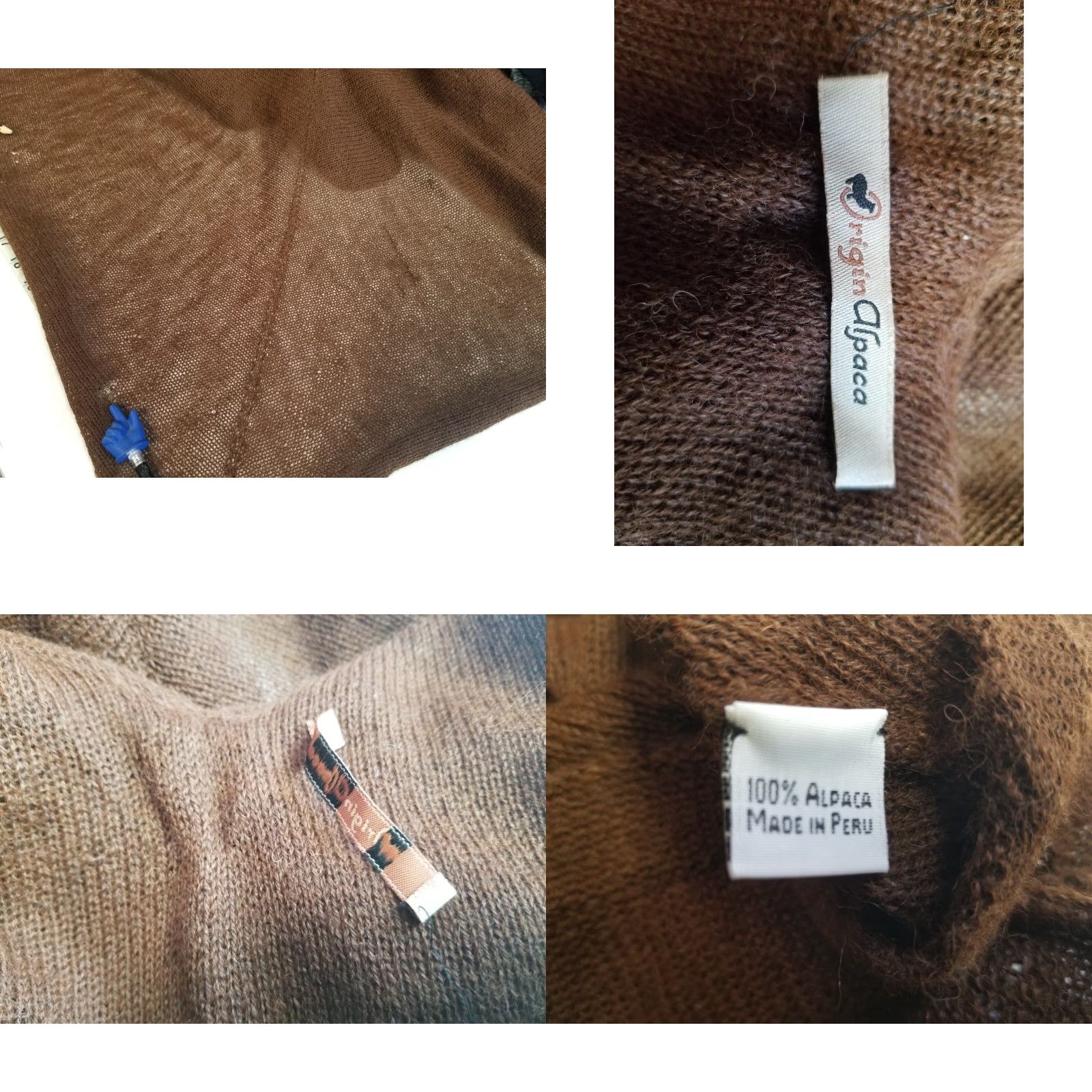 Vintage VINTAGE Origin Alpaca Handmade Sleeveless Brown Cowl Neck Top Peru Distressed S-M Pics Size S / US 4 / IT 40 - 8 Thumbnail