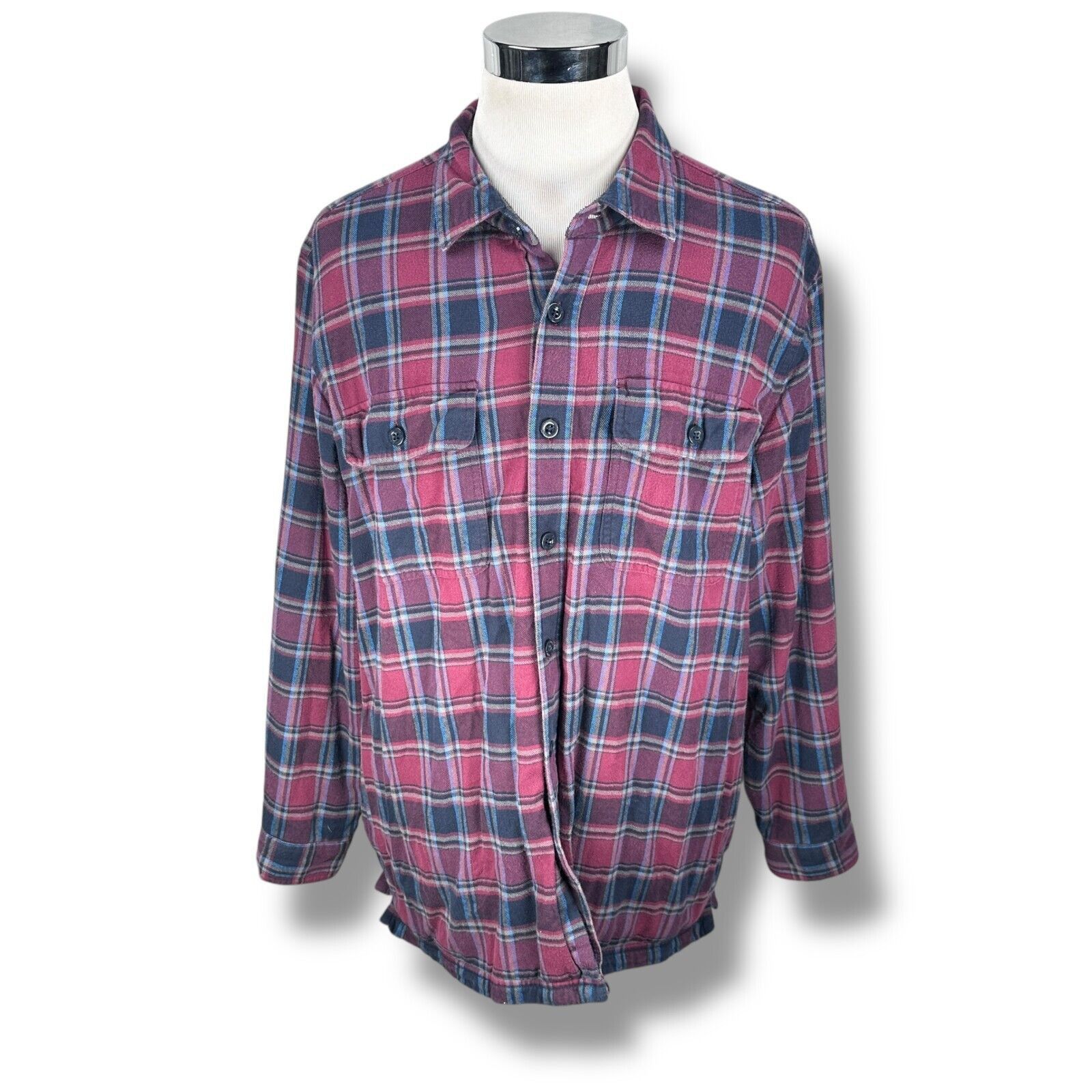 L.L. Bean LL Bean Flannel Shirt Men's XL Blue Red Plaid Button Up Size US XL / EU 56 / 4 - 1 Thumbnail