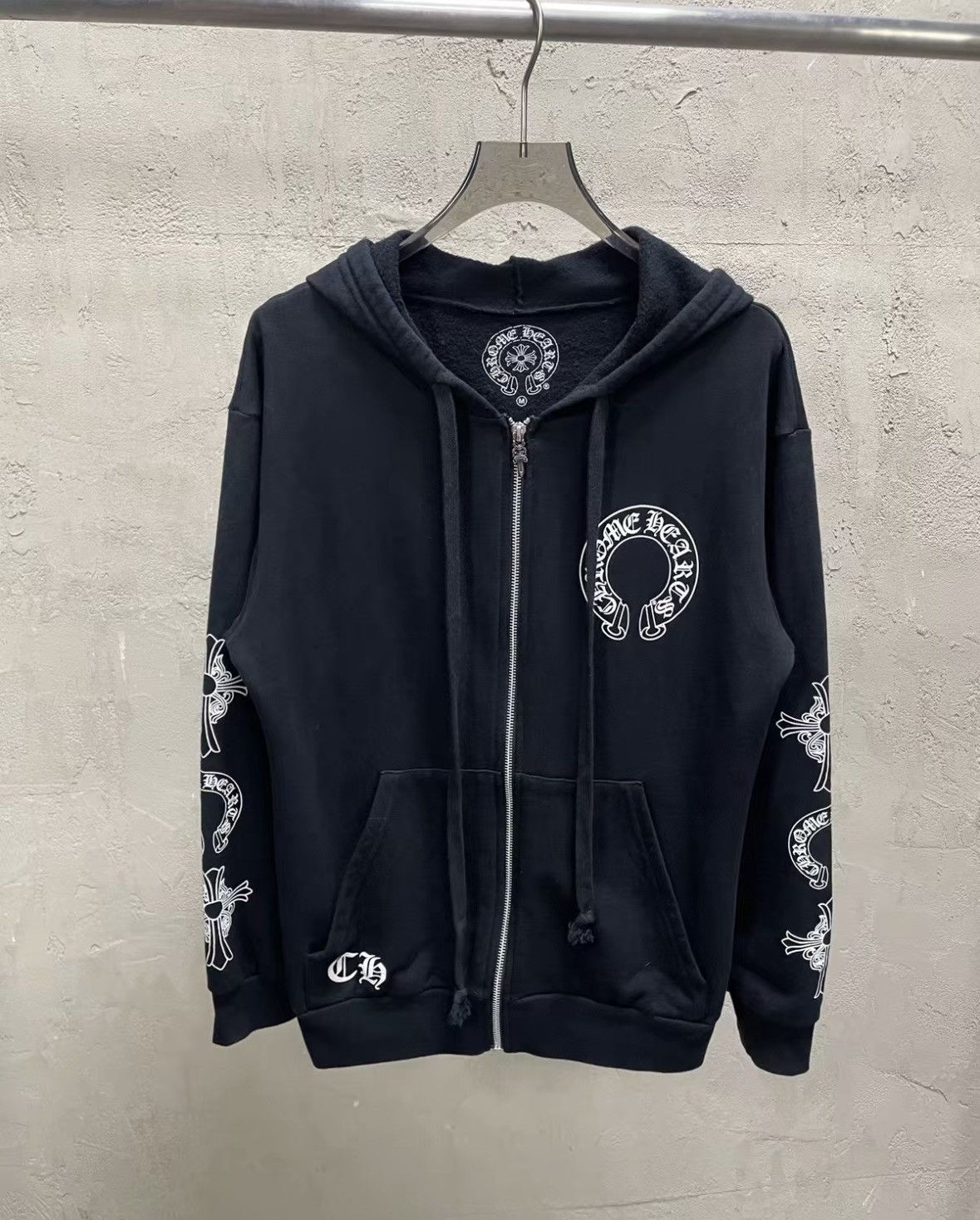 Chrome Hearts Chrome Hearts Black Zip Hoodie with White Prints. Size US M / EU 48-50 / 2 - 1 Thumbnail