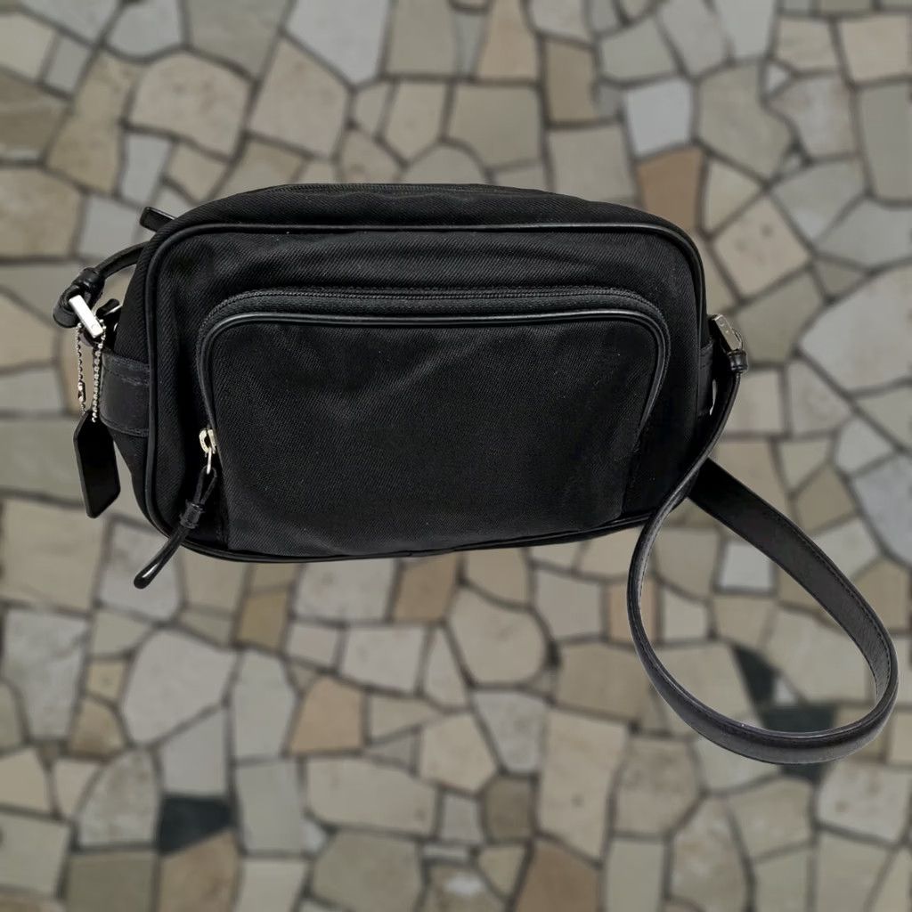 Coach Coach Crossbody Shoulder Bag Purse - Leather Trim Twill Leather Black - Women’s Travel Shoulder Bag Size ONE SIZE - 1 Thumbnail