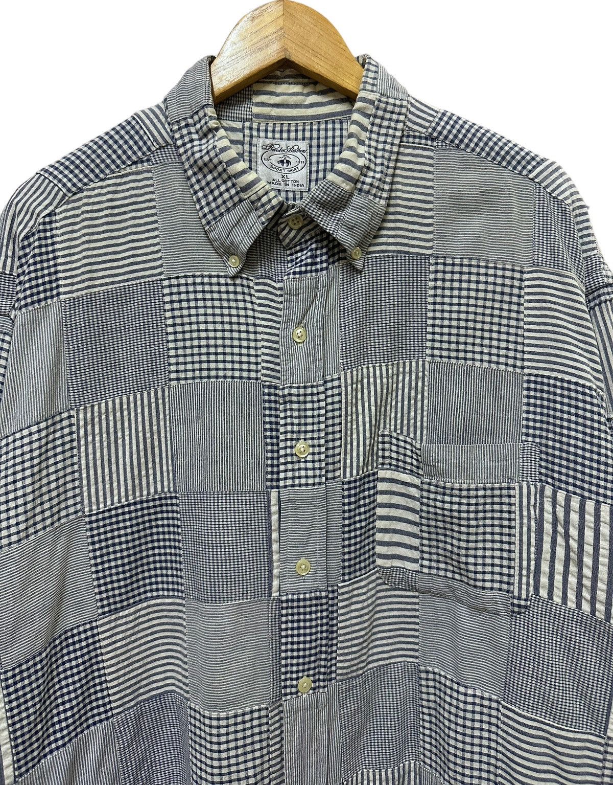 Brooks Brothers × Vintage Vintage Patchwork Brooks Brothers Oversized Shirts Size US XL / EU 56 / 4 - 2 Thumbnail