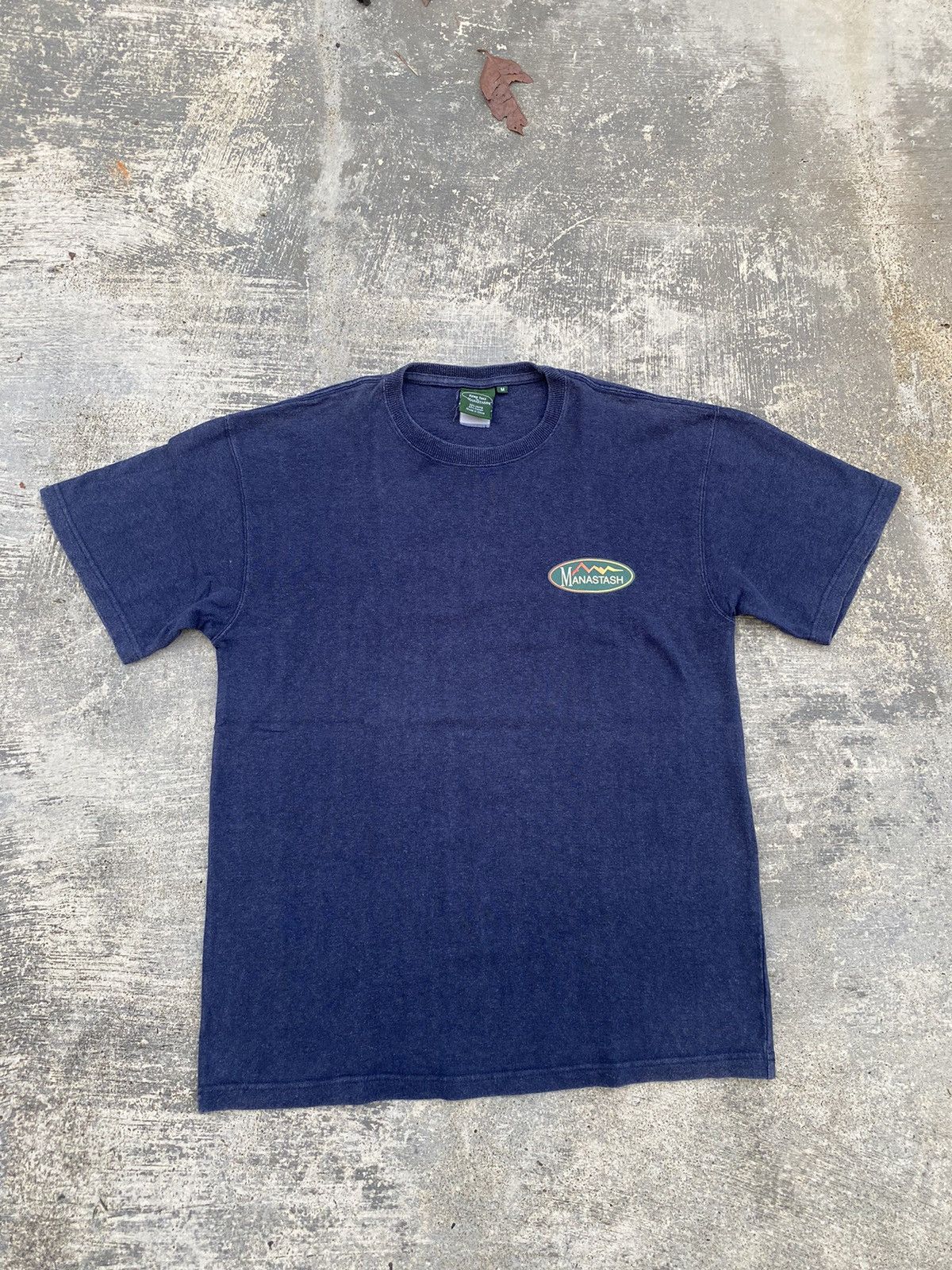 image of Old Vintage Manastash Outdoor Gorpcore Hiking Logo Sun Faded in Navy, Men's (Size Medium)