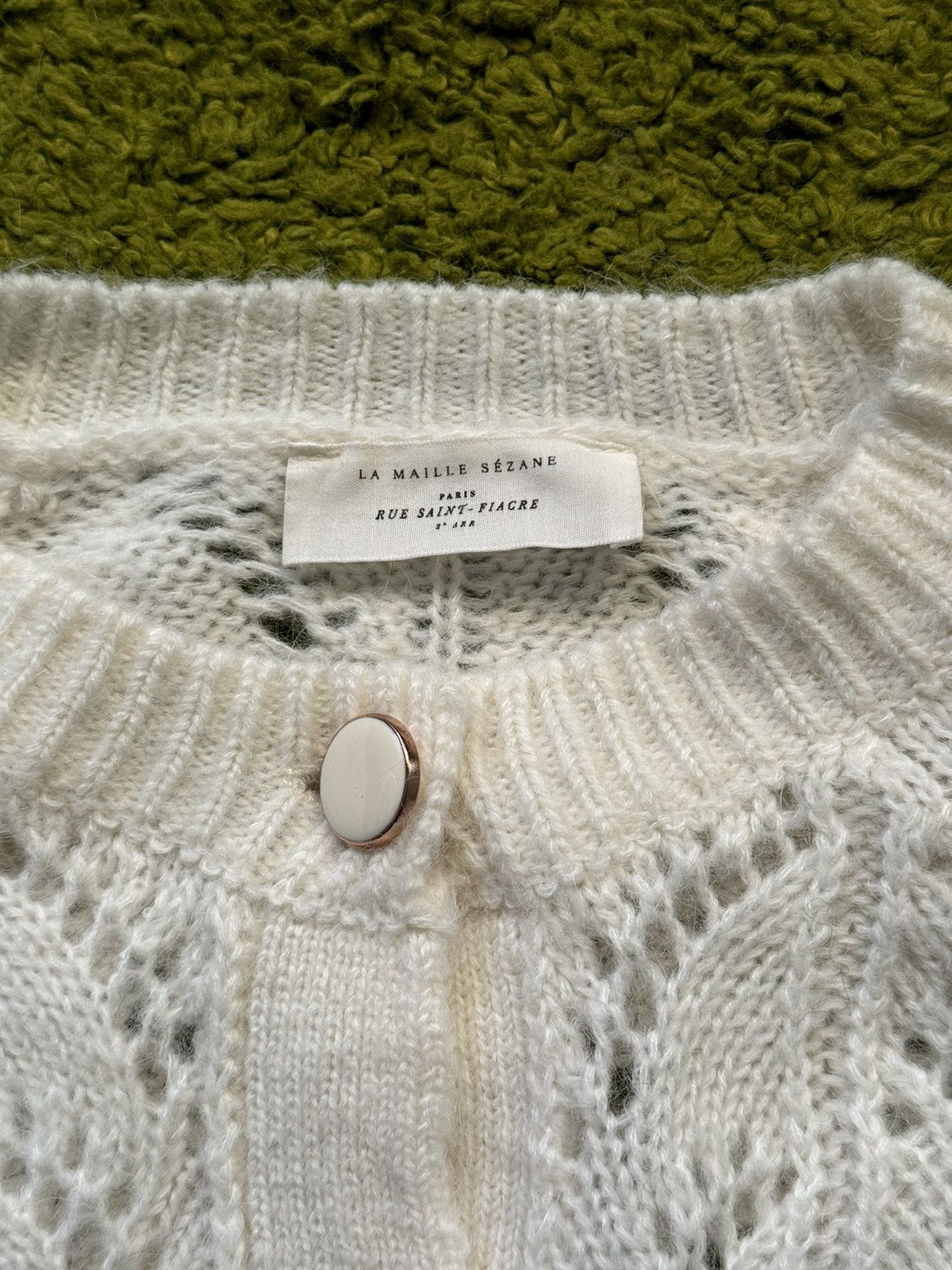 Designer × Sezane Sezane oldmoney style mohair blend cardigan sweater Size M / US 6-8 / IT 42-44 - 3 Thumbnail