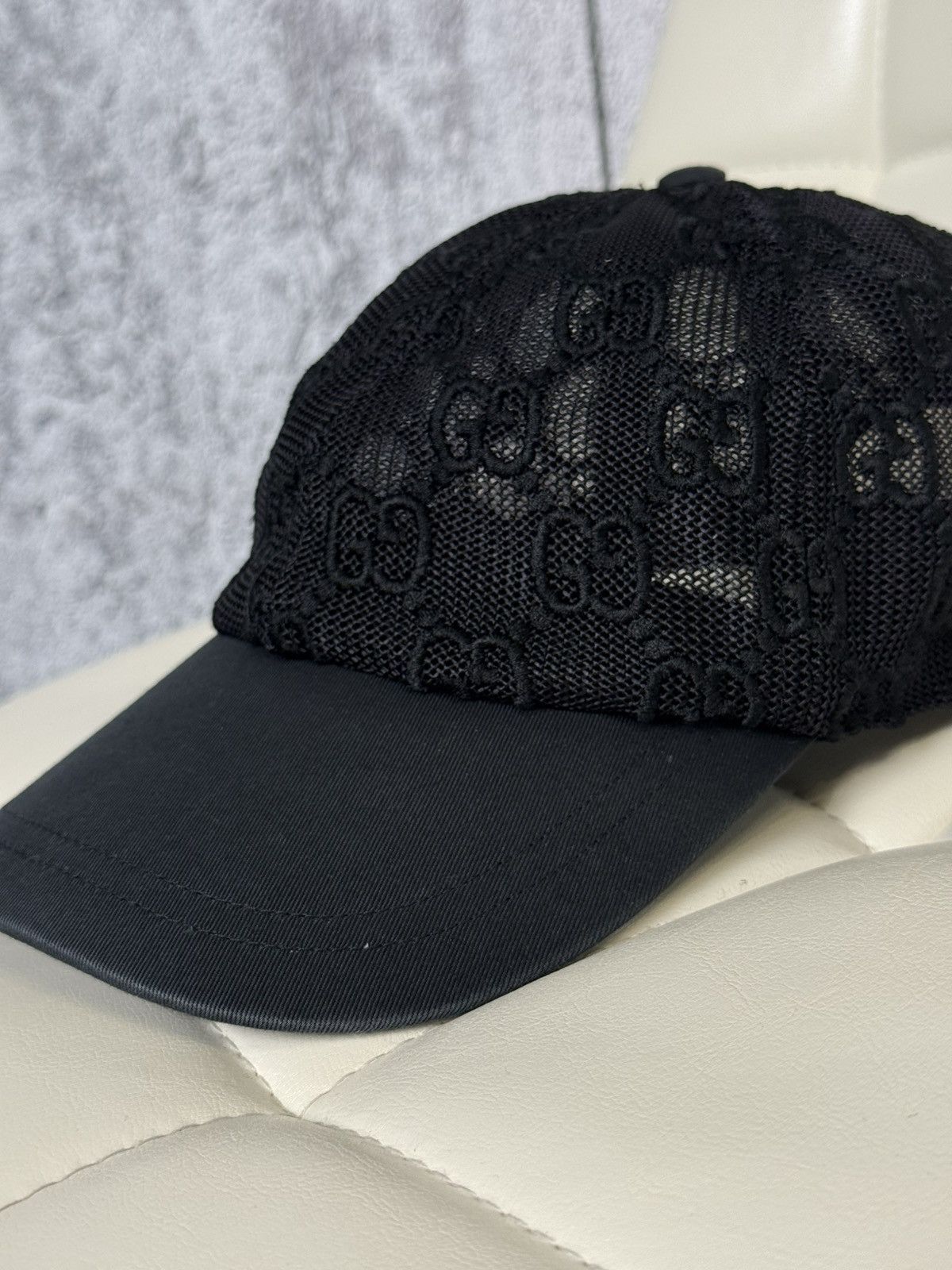 Gucci Gucci GG Monogram Mesh Baseball Cap Hat Black Adjustable Size ONE SIZE - 5 Thumbnail