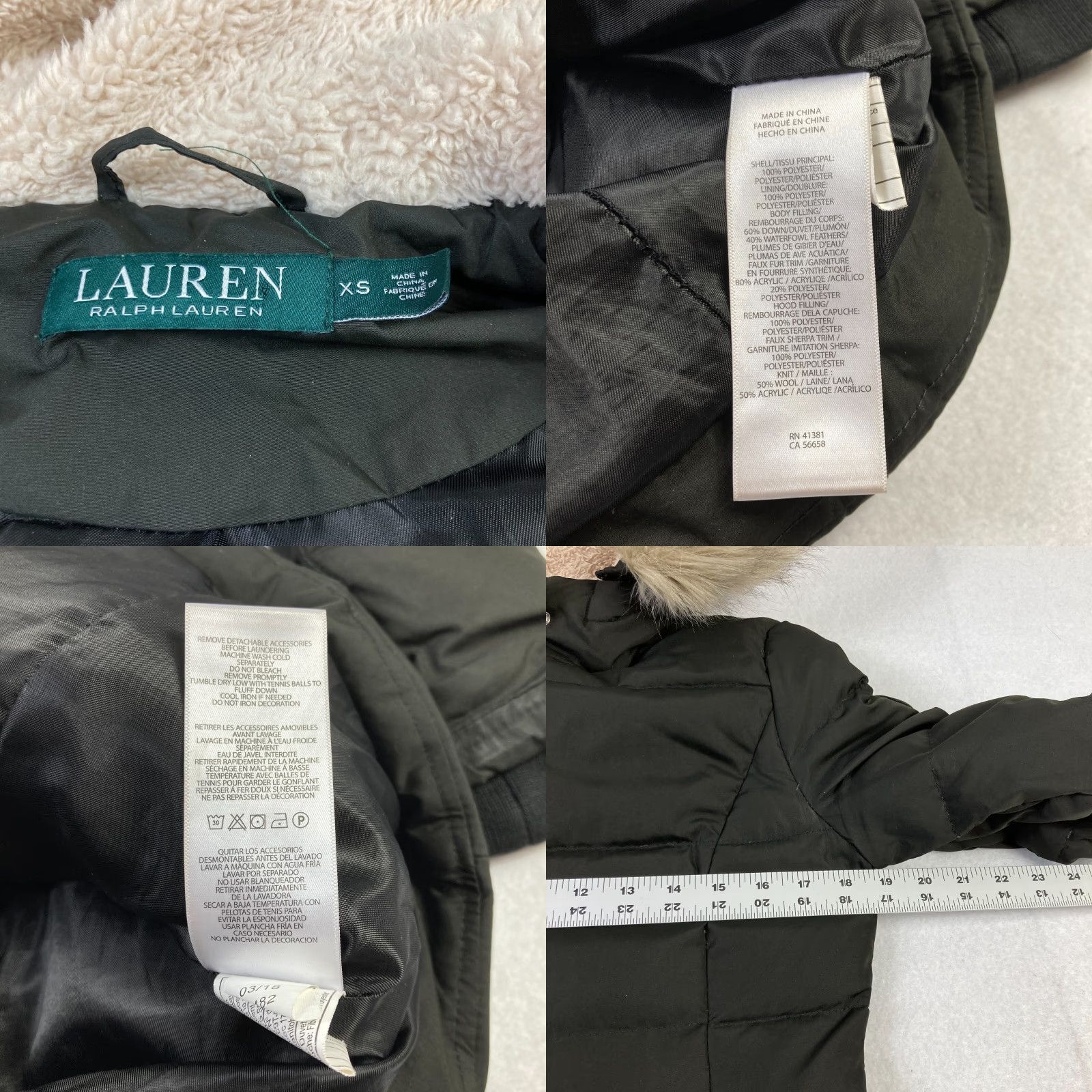 Ralph Lauren Lauren Ralph Lauren Goose Down Jacket Women's XS Green Quilted Hooded Fur Lined Parka Long Coat Jacket Size XS / US 0-2 / IT 36-38 - 8 Thumbnail