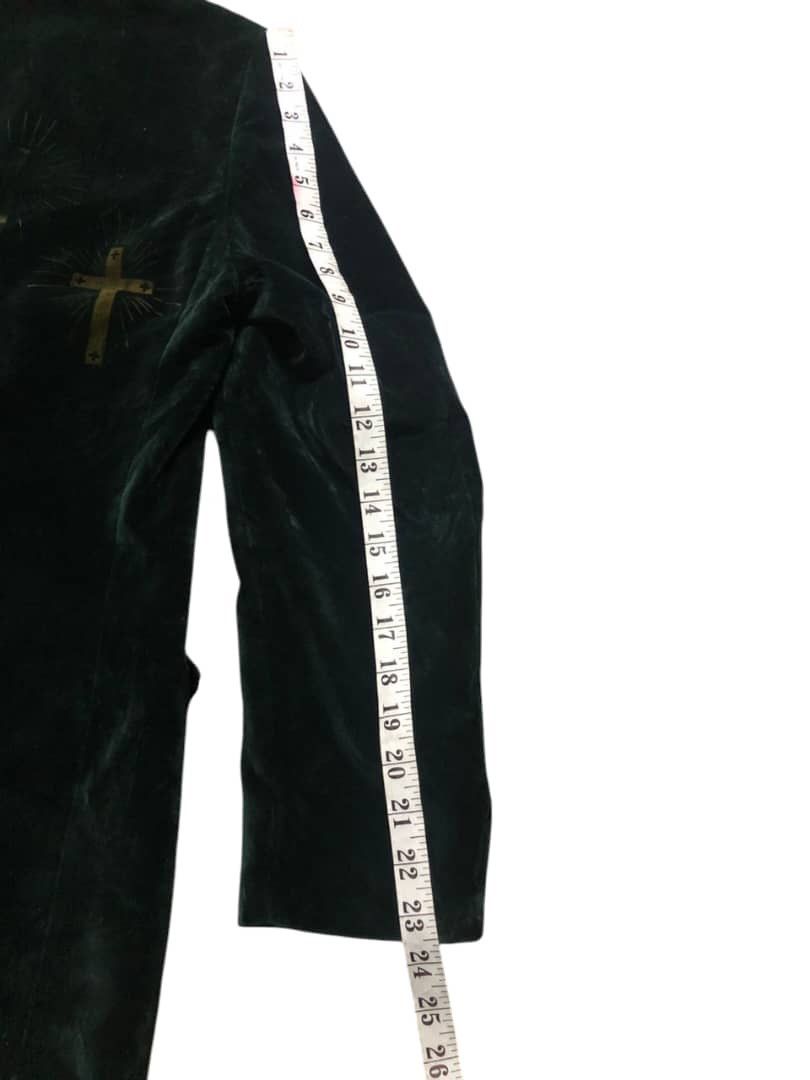 N.Hoolywood N.Hoolywood Green Velvet Blazer Cross Printed Deaign Size US S / EU 44-46 / 1 - 17 Thumbnail