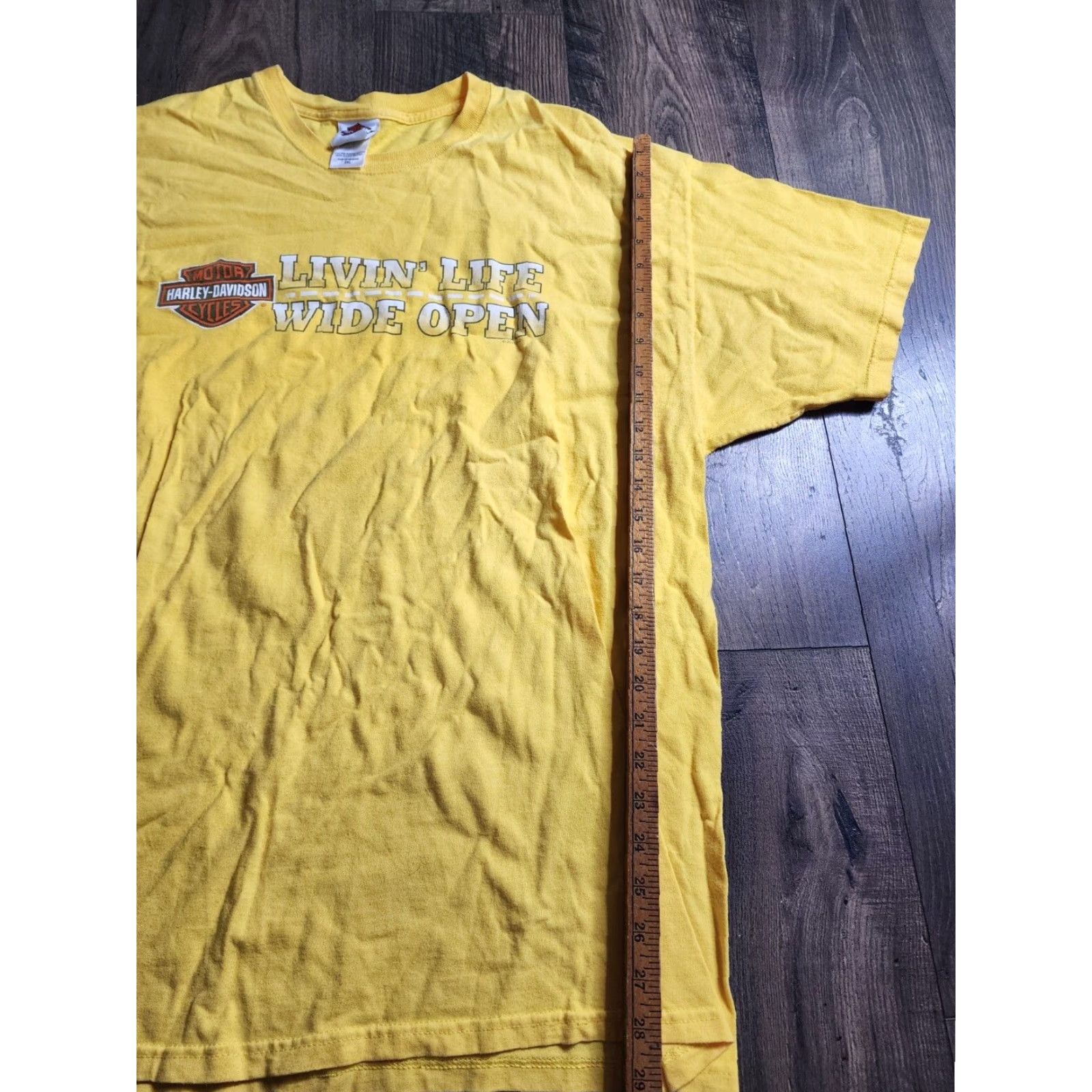 Harley Davidson VINTAGE? Harley-Davidson T-Shirt Motorcycle Gangster - Short Sleeve Crew 2XL Yellow Adult Mens 2XL Double-Sided Graphics Size US XXL / EU 58 / 5 - 3 Thumbnail