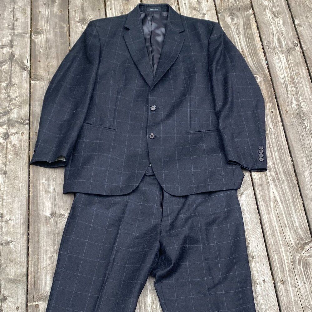 Polo Ralph Lauren Vintage 90s Cashmere Wool Lauren Ralph Lauren Striped Suit Size 44R - 2 Thumbnail