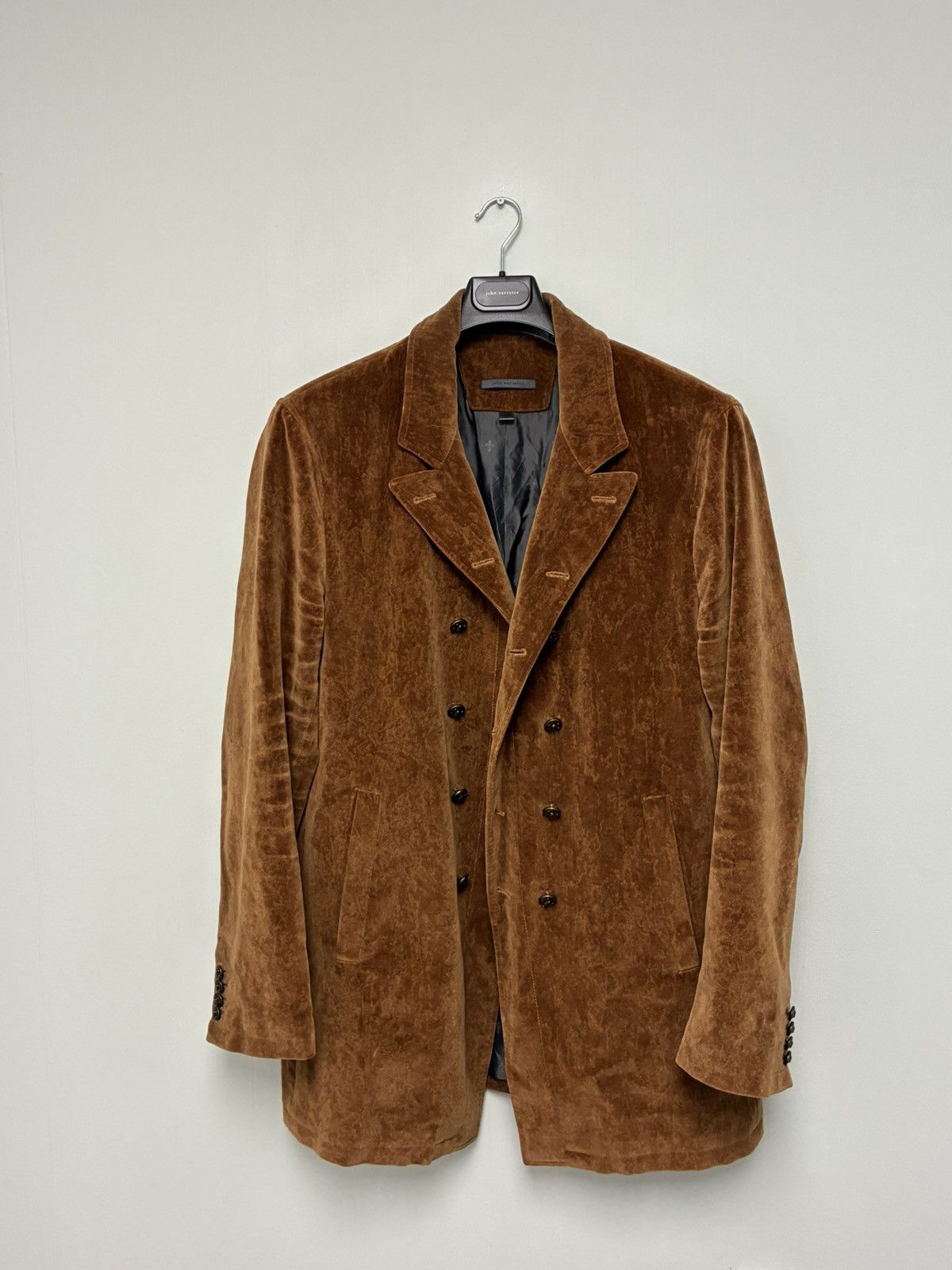 John Varvatos Double Breasted Velvet Coat Jacket EU 56 USA 46 Size US XL / EU 56 / 4 - 5 Thumbnail