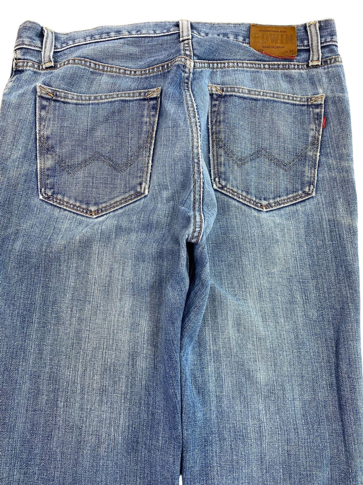 Edwin Edwin Light Wash Whiskered Style Straight Leg Jeans Size US 34 / EU 50 - 4 Thumbnail