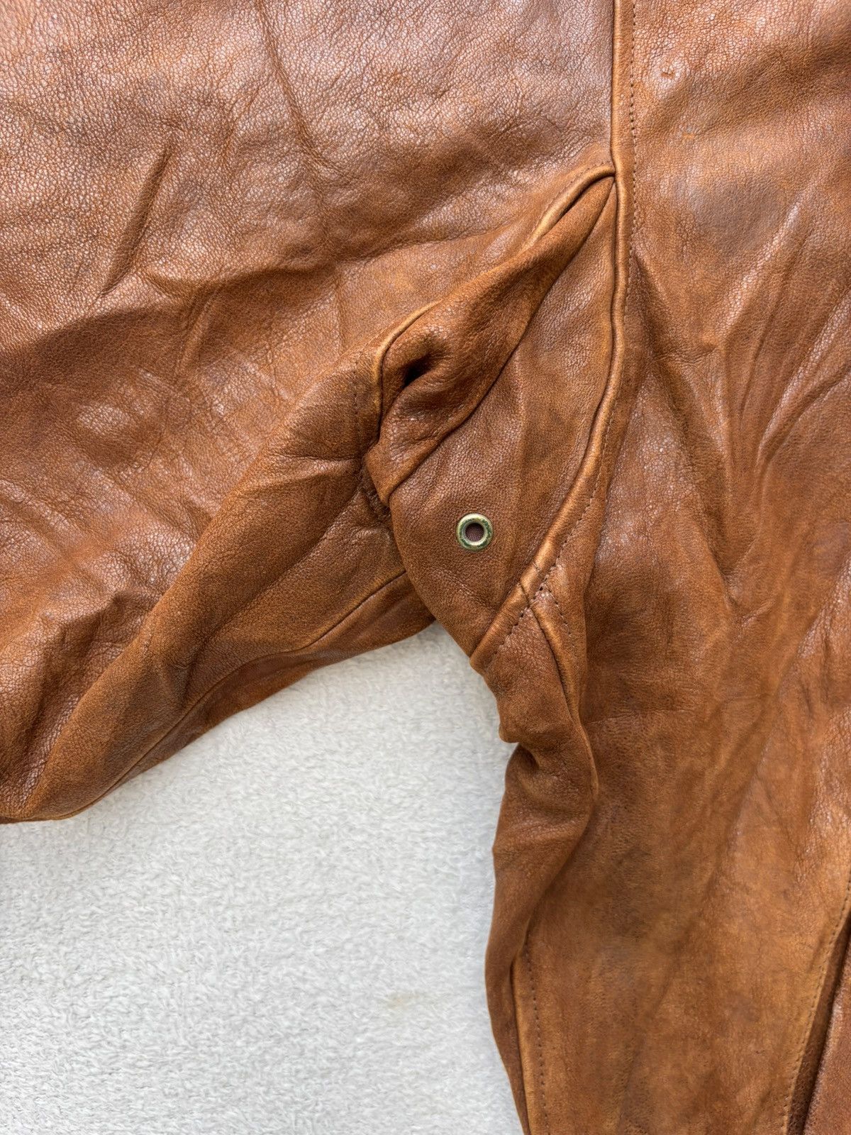 Golden Bear 1980s Golden Bear Cognac Bomber Leather Jacket Size US XL / EU 56 / 4 - 9 Thumbnail