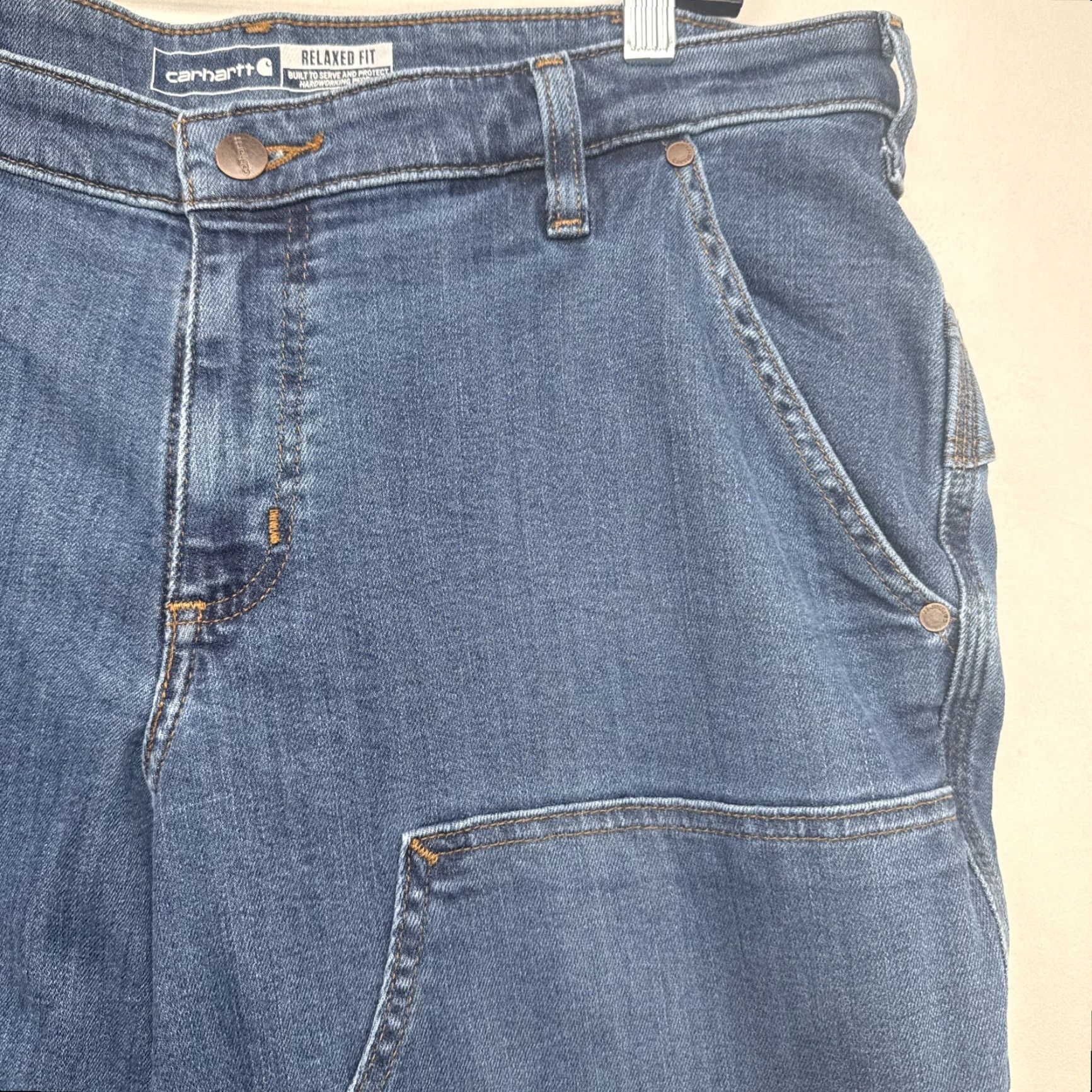 Carhartt Carhartt Jeans BD5110-W 16 Short Relaxed Fit 29x29.75 Blue Denim NWT Logo 5-Pocket Straight Cotton Blend Rugged Flex Women NWT Size 38" / US 16 / IT 52 - 5 Thumbnail