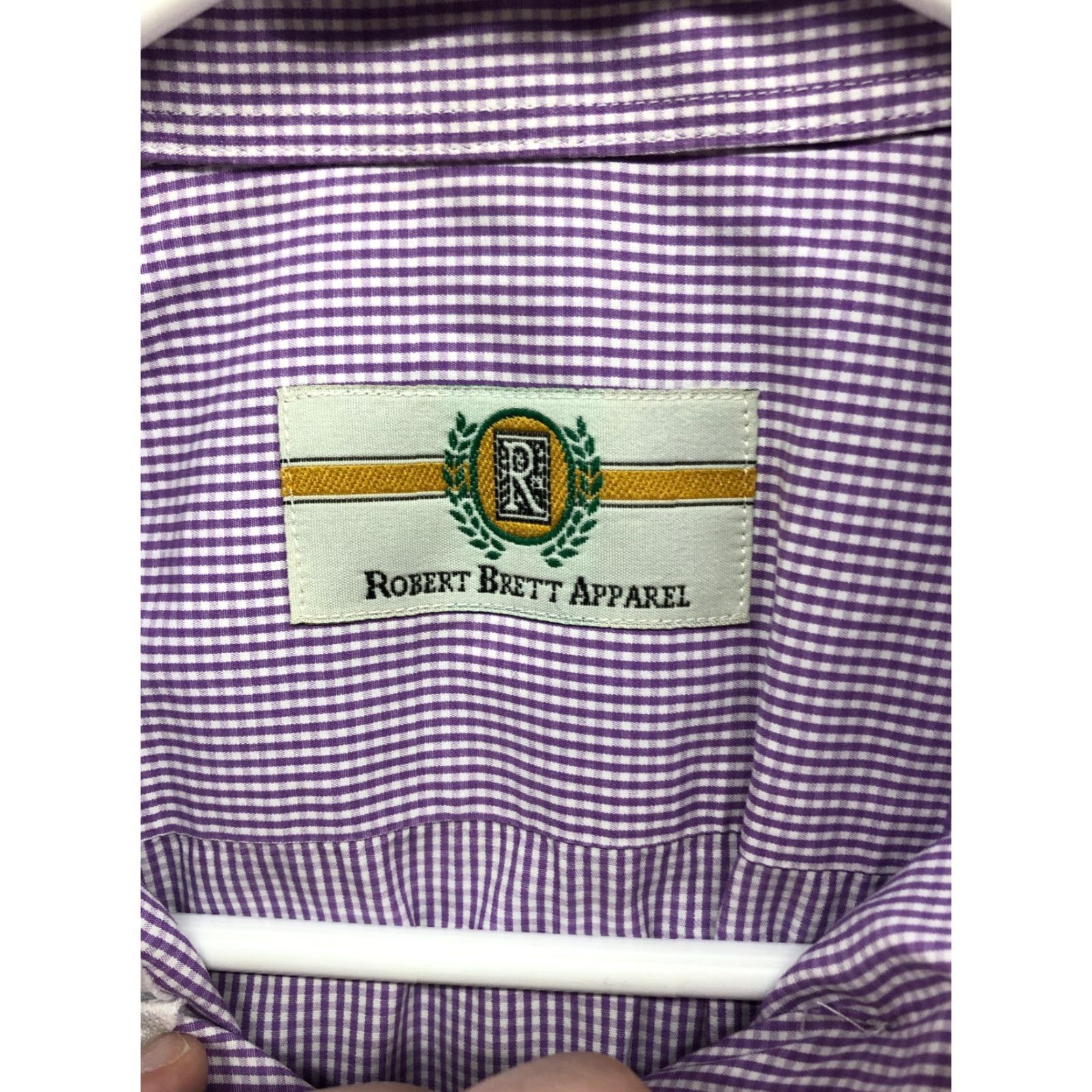 Vintage Robert Brett Shirt L Mens Purple Plaid Long Sleeve Button-Down Collar Size US L / EU 52-54 / 3 - 6 Thumbnail