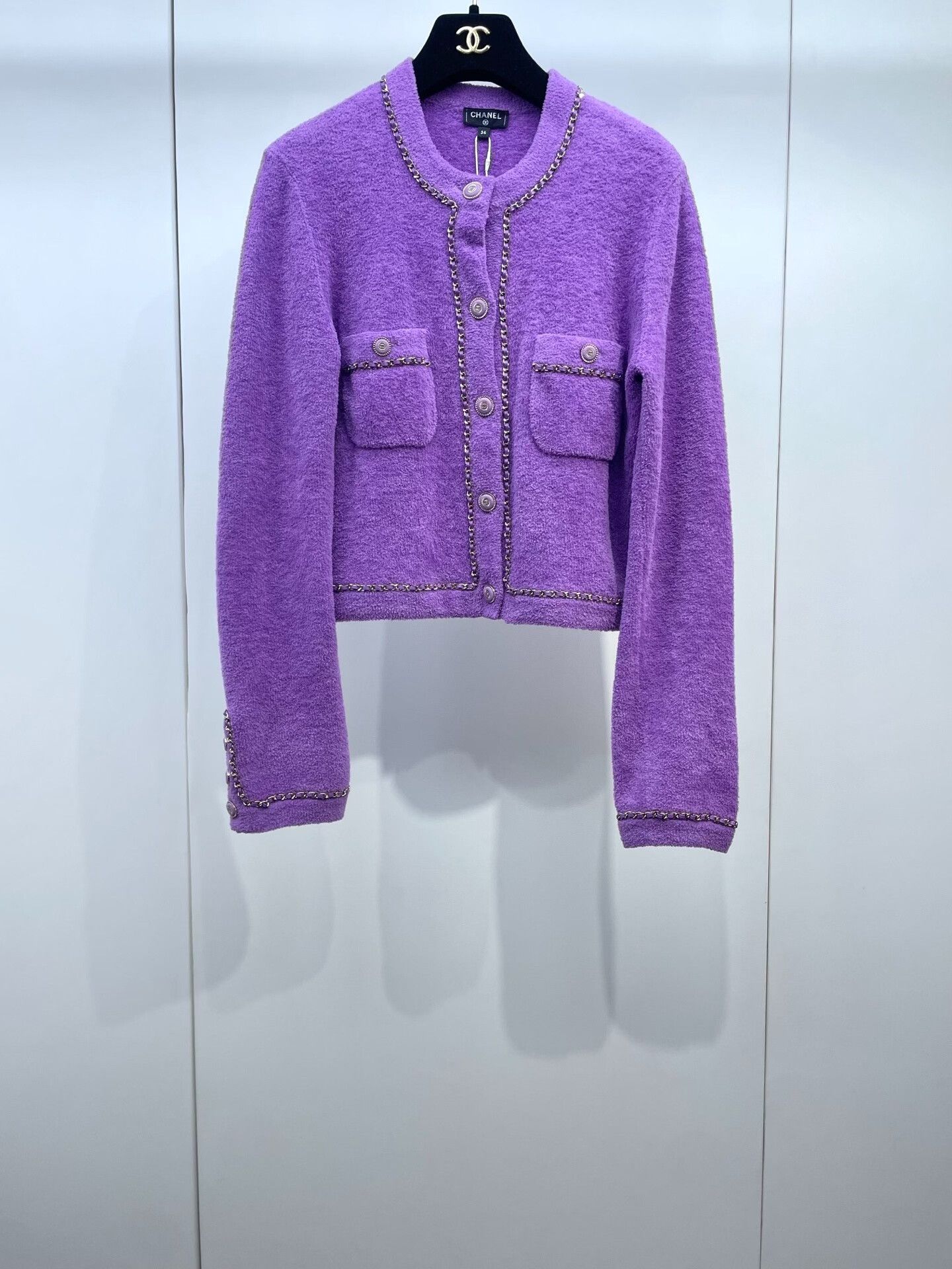 Chanel Chanel Resort Collection Purple Chain-Trim Cardigan Size XS / US 0-2 / IT 36-38 - 1 Thumbnail
