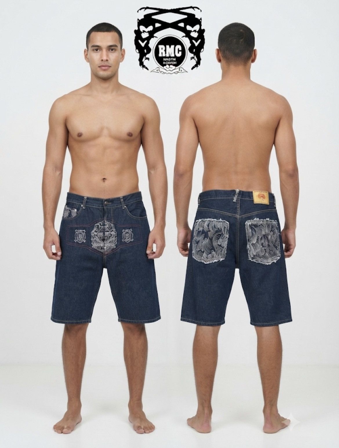 Japanese Brand Martin Ksohoh Jorts RMC Snake Head Embroidery Logo Shorts Size US 36 / EU 52 - 1 Thumbnail