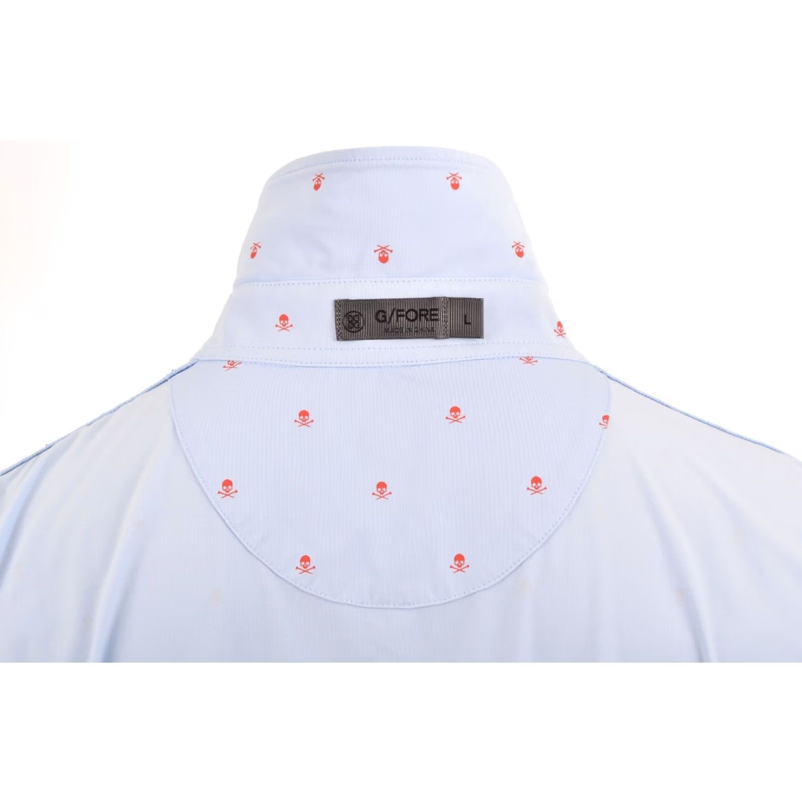 Vintage G-Fore G4 Men's Skull Short Sleeve Polo Shirt SKY G4MS23K361A, Size L, Blue, Nylon Elastane, Polo, Men Size US L / EU 52-54 / 3 - 5 Thumbnail