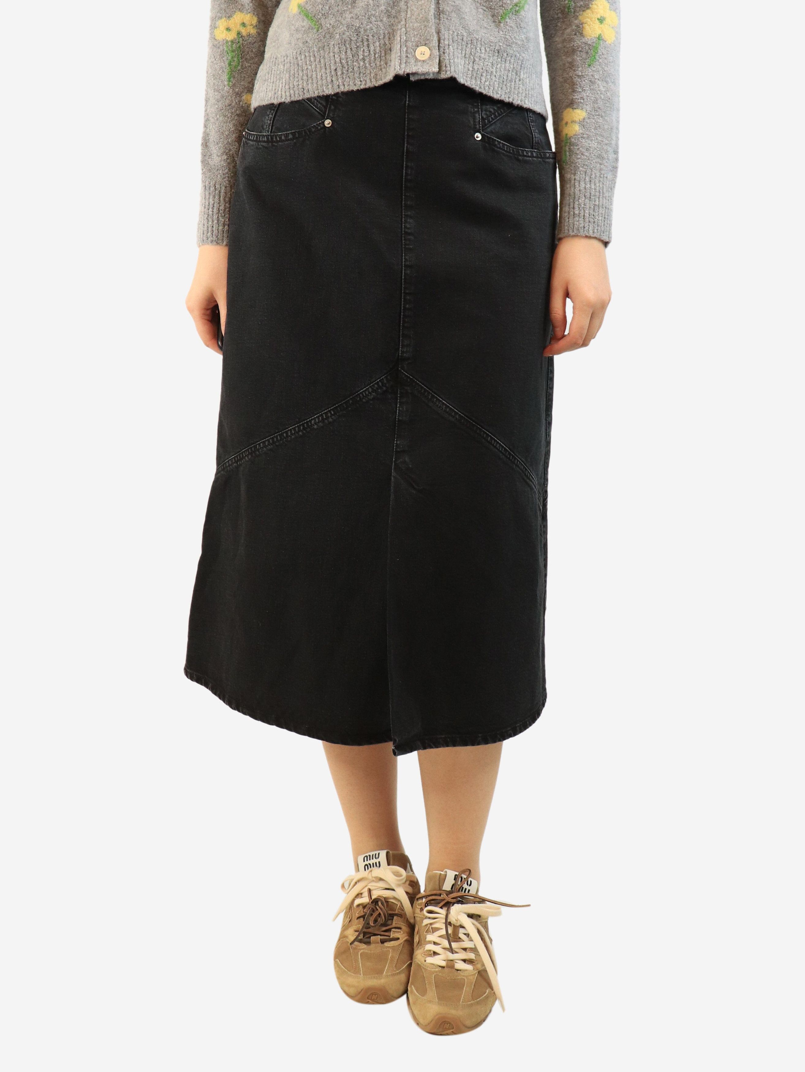 Other Faded black denim midi skirt - UK 14 Size 32" / US 10 / IT 46 - 1 Thumbnail