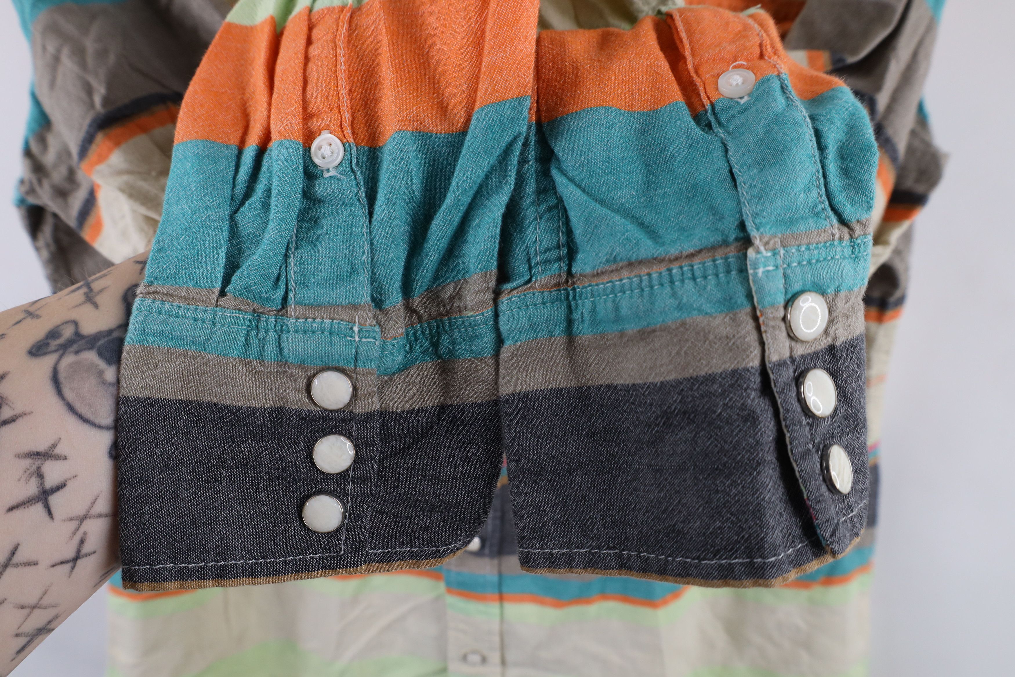 Salt Valley × Vintage Salt Valley Western Rainbow Striped Snap Button Shirt Cotton Size US M / EU 48-50 / 2 - 6 Thumbnail