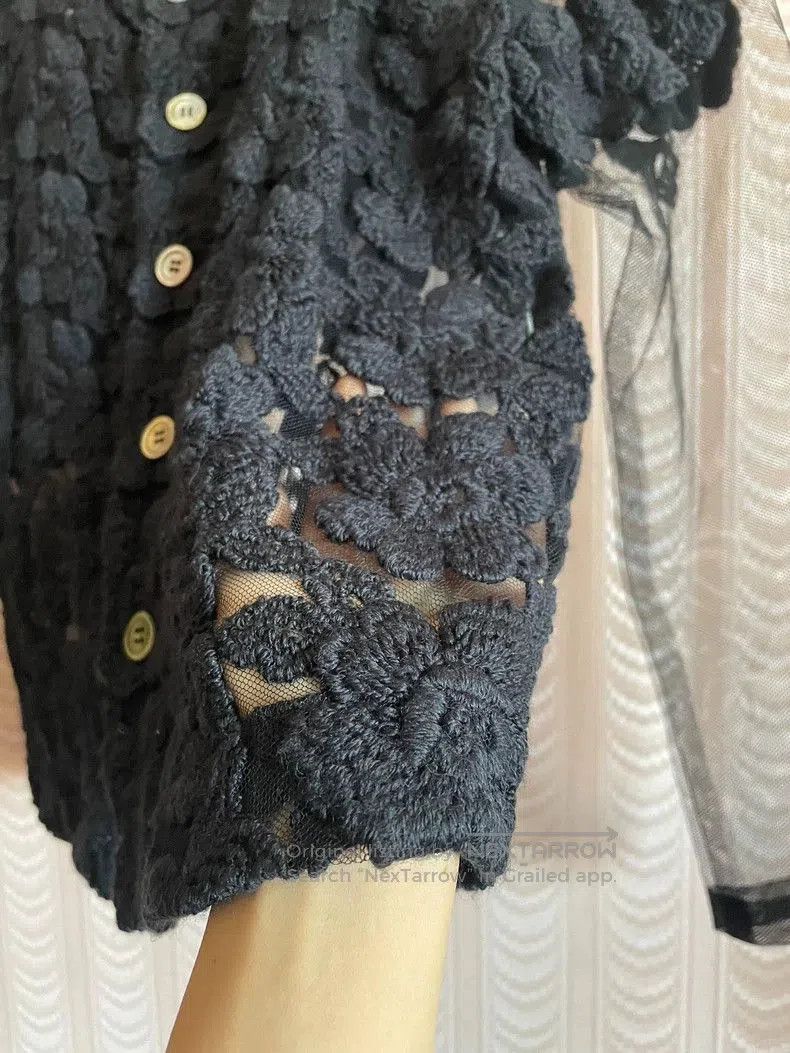 Comme des Garcons Vintage Comme des Garcons Black Knit Cardigan . Size US S / EU 44-46 / 1 - 3 Thumbnail
