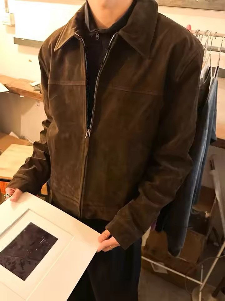 Japanese Brand Brown PU Suede Trucker Jacket - Western Style Size US XXL / EU 58 / 5 - 3 Thumbnail