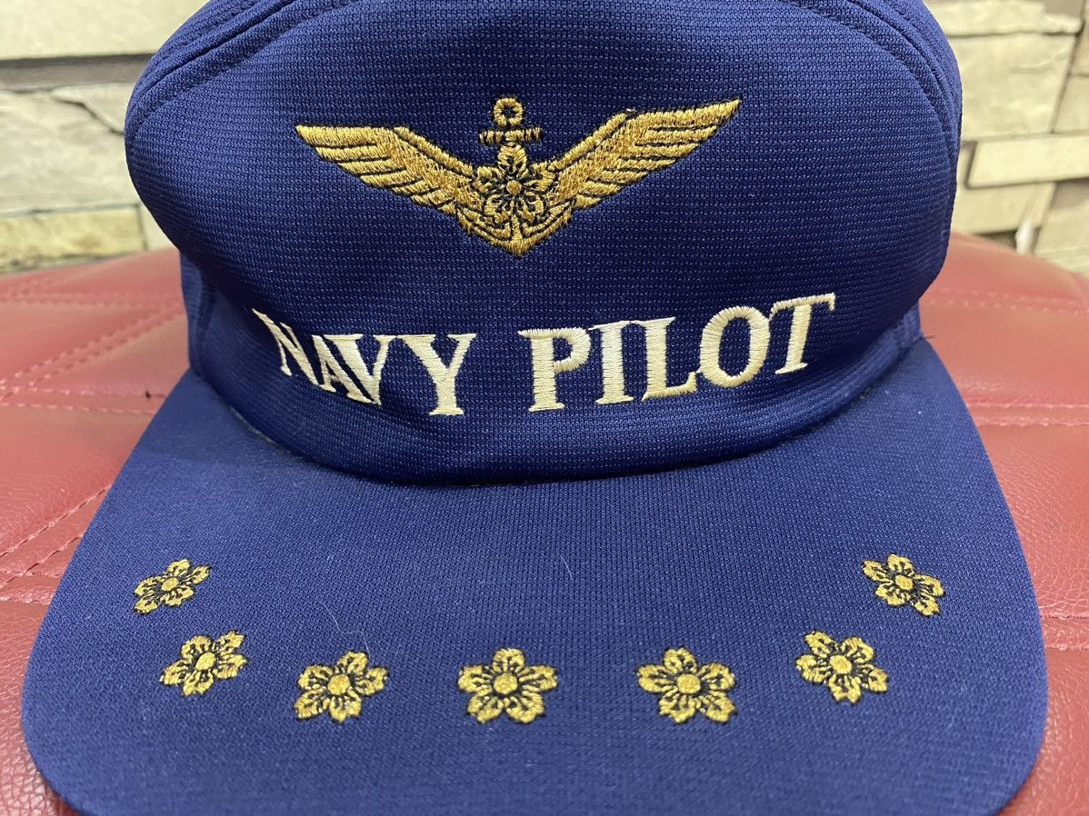 Japanese Brand × Vintage 🔥VTG '80s Navy Pilot 7 Panel Cap Size ONE SIZE - 2 Thumbnail