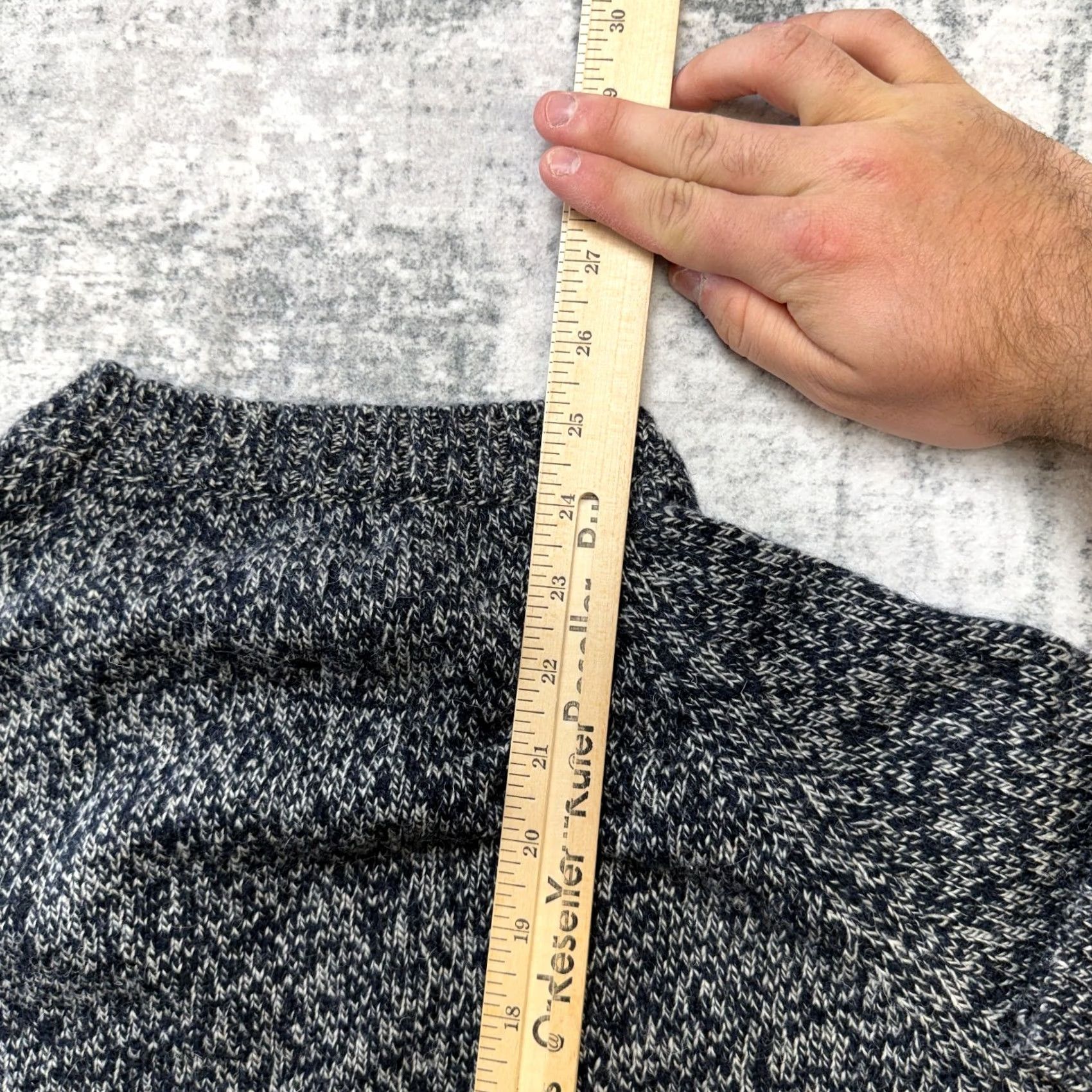 Vintage The Vermont Country Store Sweater Womens 1X Navy Blue Marled Wool Blend Crewneck Pullover Knit Winter New England Size XL / US 12-14 / IT 48-50 - 6 Thumbnail
