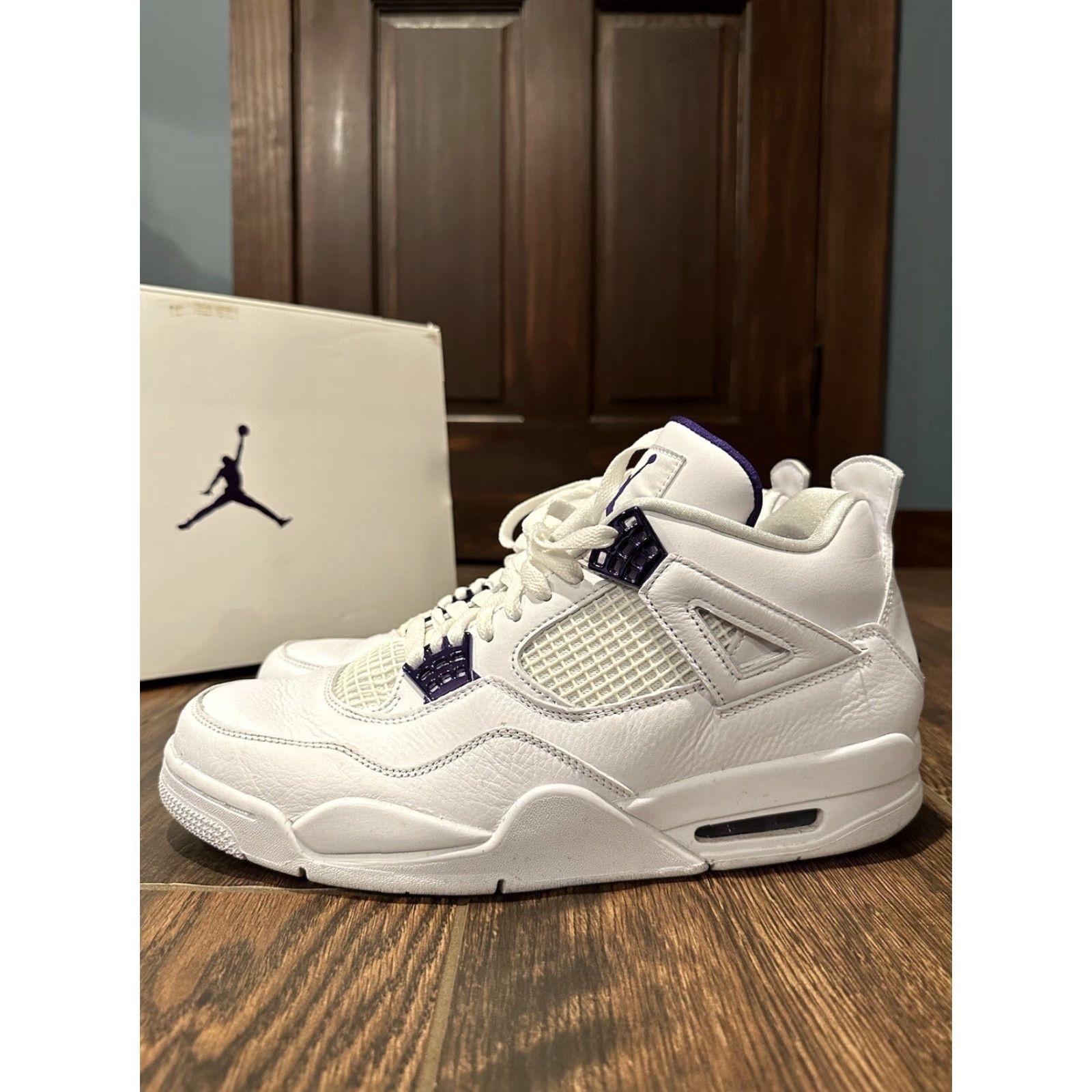 Nike VINTAGE Nike Air Jordan 4 Retro White Purple CT8527-115 Sneaker Mens 11 Nike Air Retro 90s Size US 10 / EU 43 - 4 Thumbnail